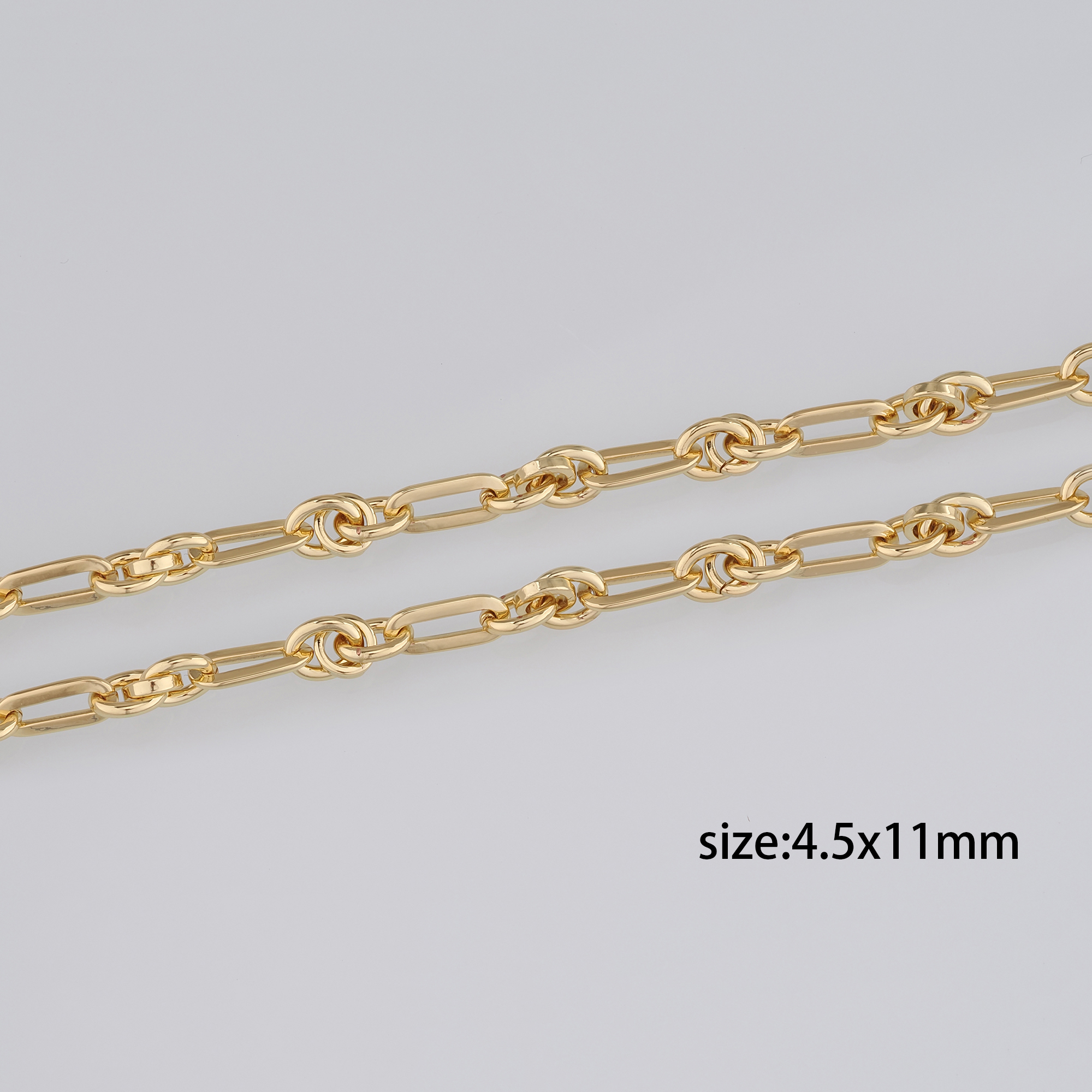 18K Gold Filled Paper Clip Chain Necklace,Dainty Link Chain,Gold Oval Chain Necklace for DIY Jewelry Making Supply
