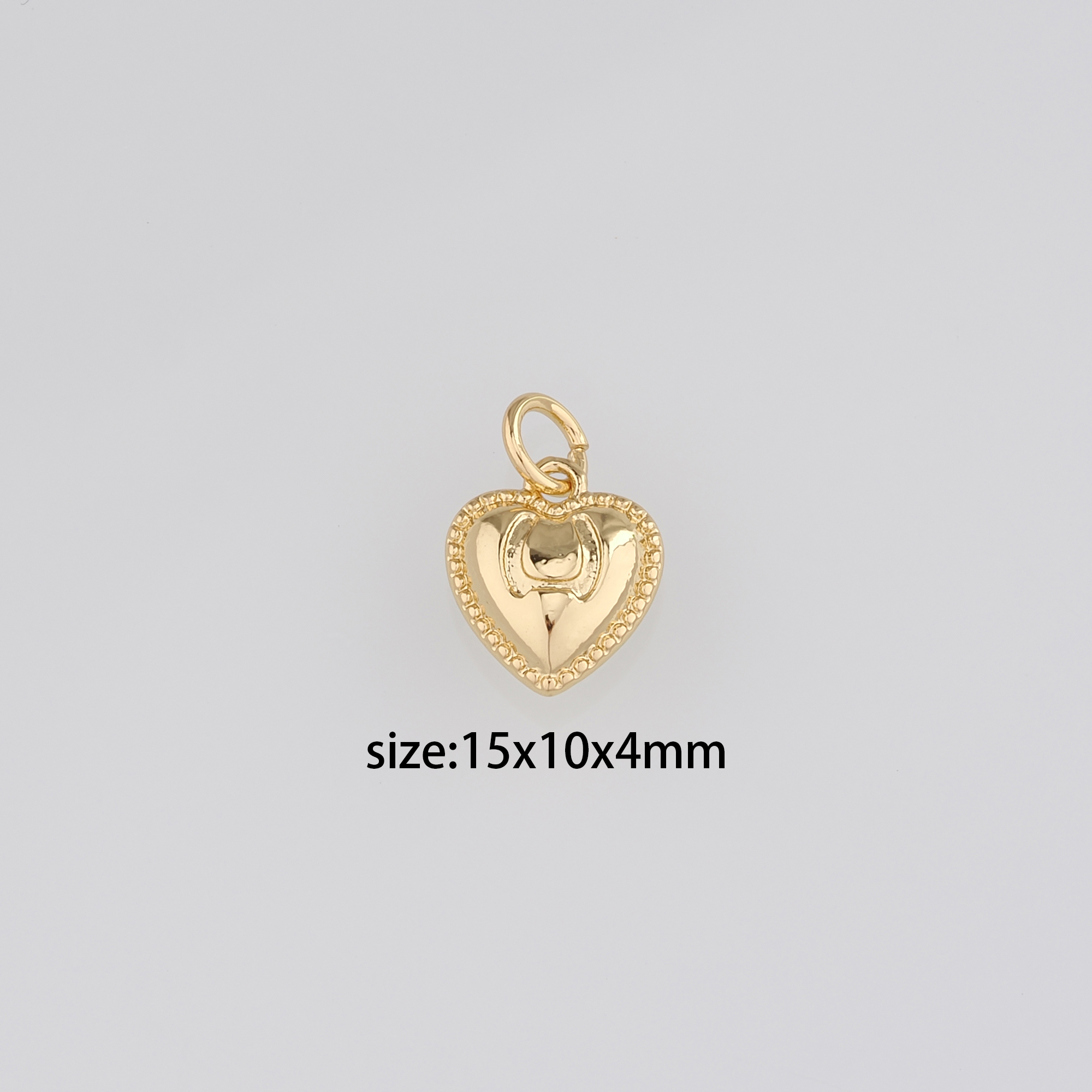 18K Gold Filled Heart Pendant,Dainty Heart Charm Earrings Necklace for DIY Jewelry Making Supply