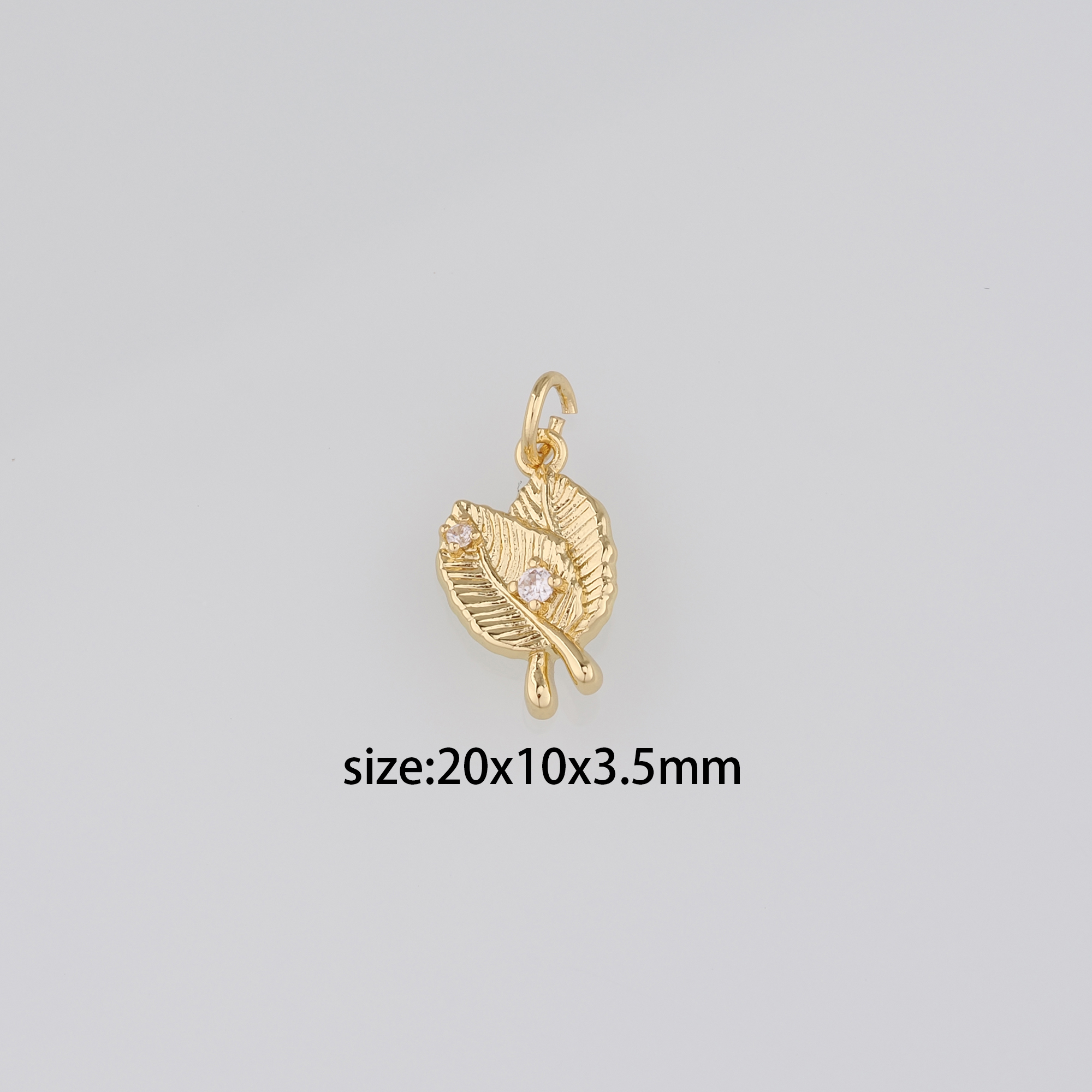 18K Gold Filled Leaf Pendant,Dainty Leaf Charm Earrings Necklace for DIY Jewelry Making Supply