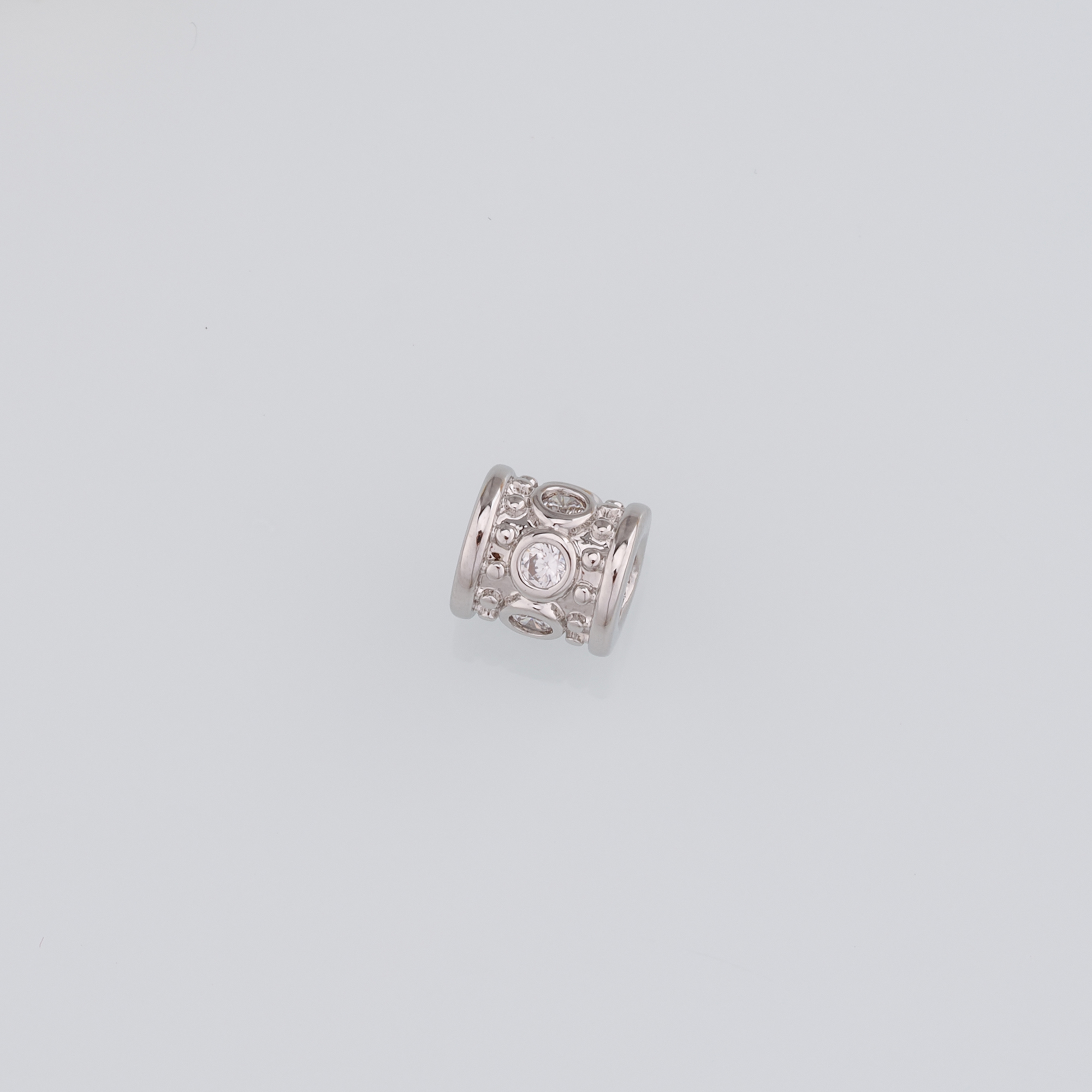 18K Gold Filled Cylinder Spacer Beads,CZ Micro Pave Barrel Beads for Bracelet Jewelry Necklace Making Supply