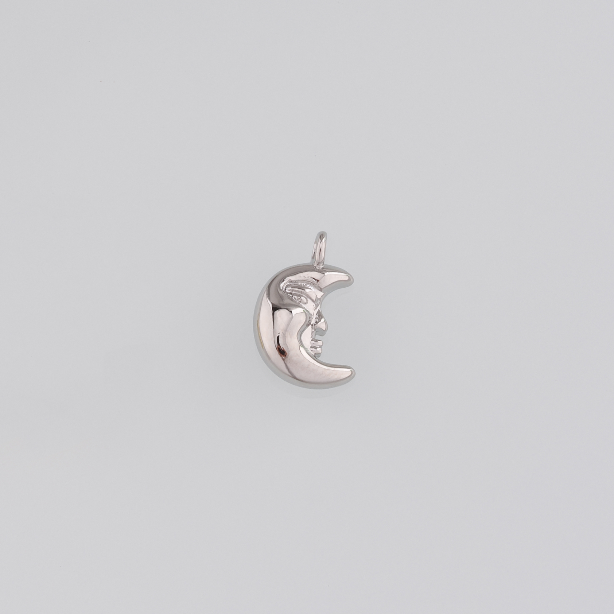 18K Gold Filled Moon Face Pendant,Celestial Charm,Dainty Moon Earrings Necklace for DIY Jewelry Making Supply