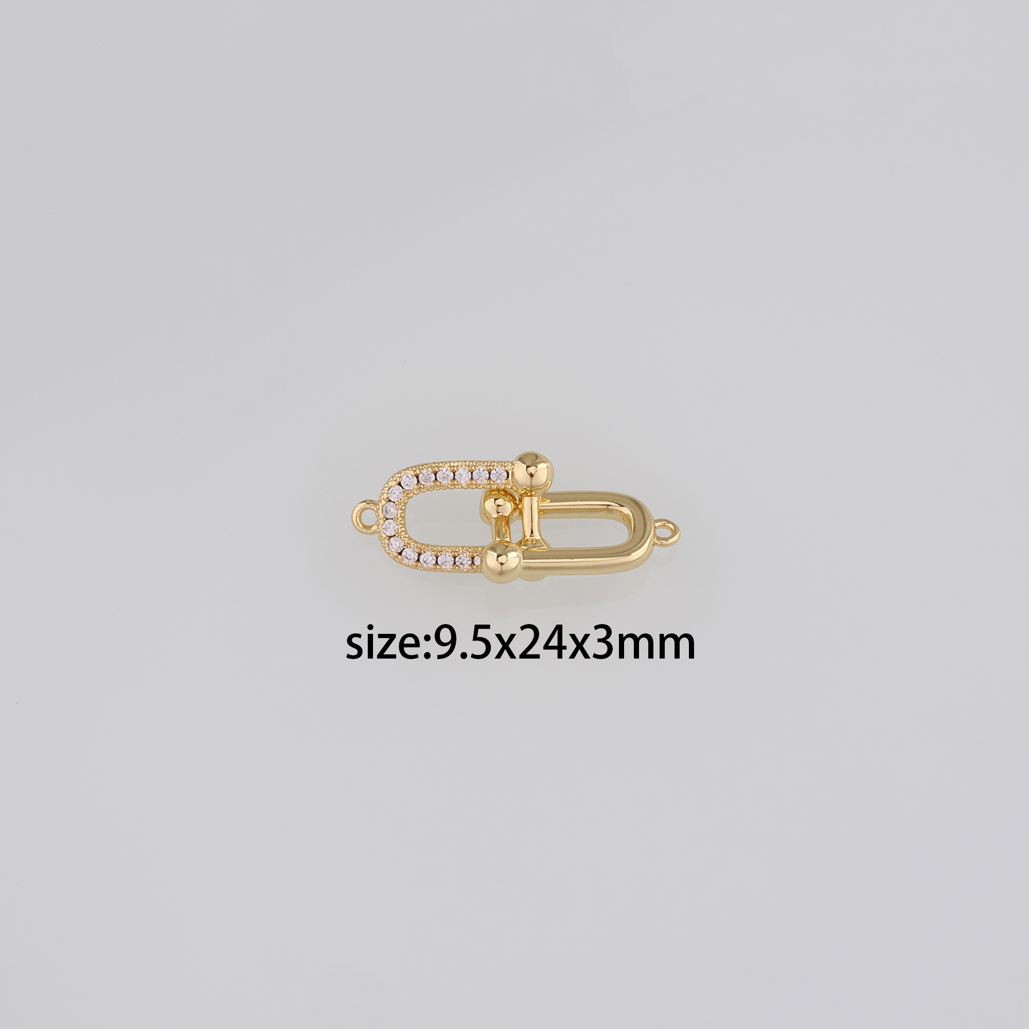 18K Gold Filled U-Shape Connector,Dainty Geometric Charm Necklace Bracelet for DIY Jewelry Making Supply