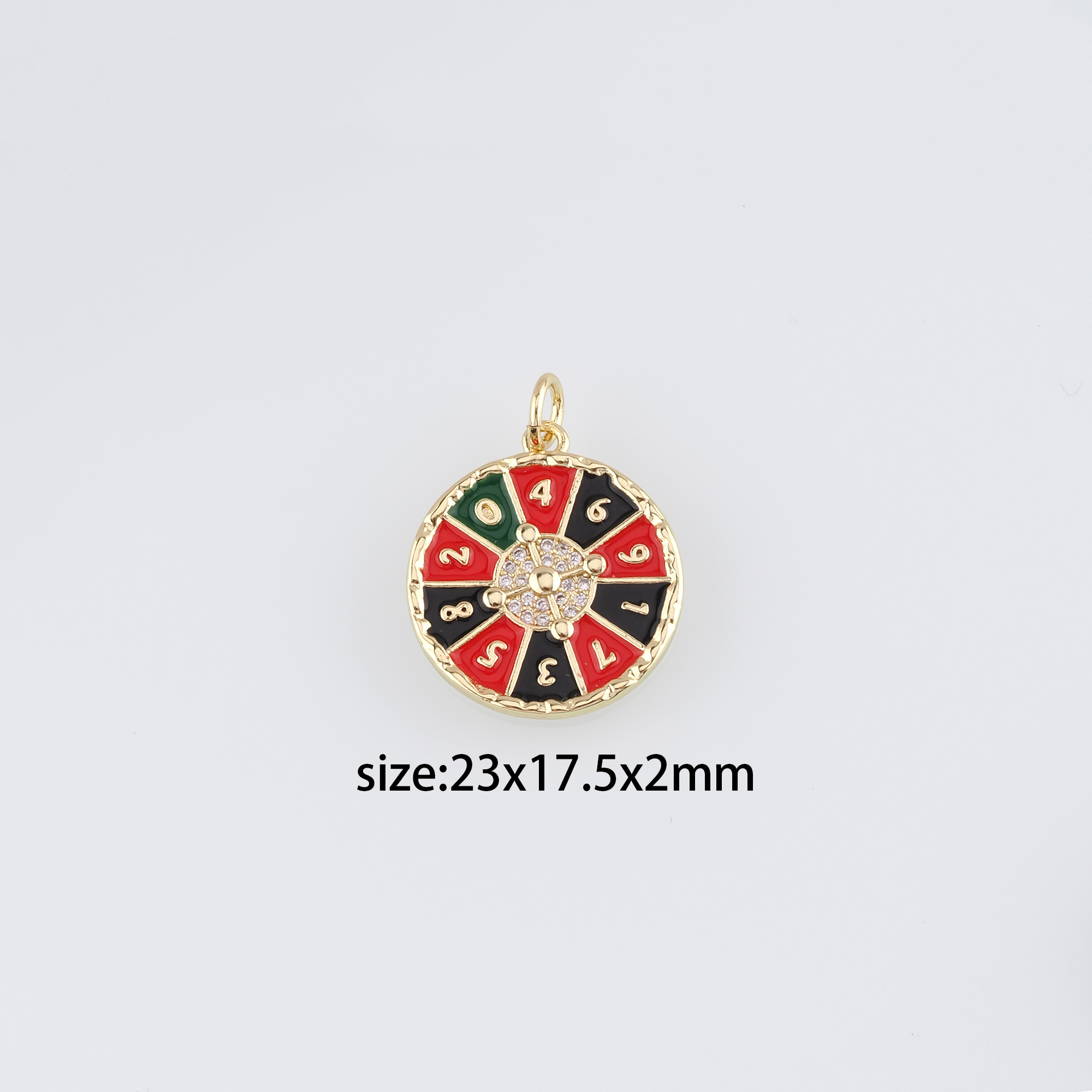 18K Gold Filled Roulette Game Pendant,Dainty Roulette Game Charm Earrings Necklace for DIY Jewelry Making Supply