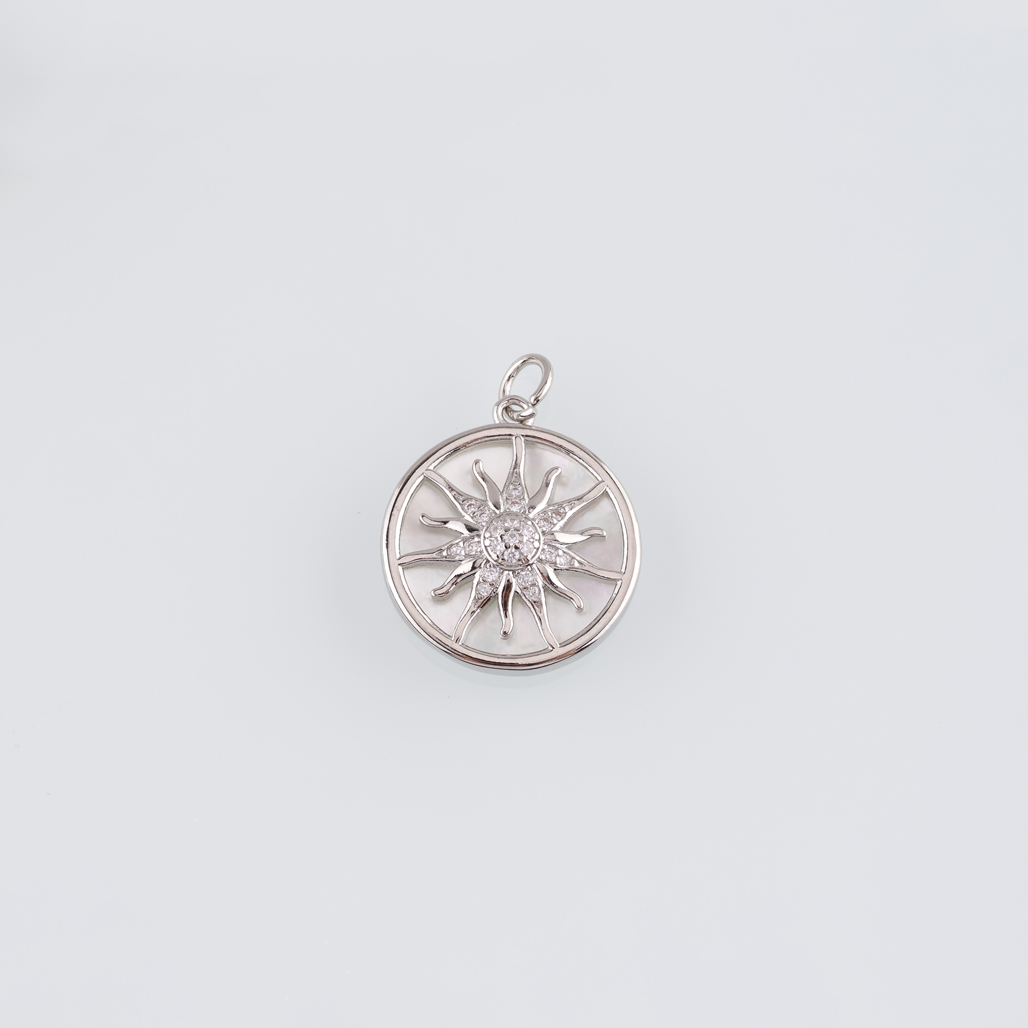 18K Gold Filled Sun Pendant,CZ Micro Pave Celestial Charm Earrings Necklace for DIY Jewelry Making Supply