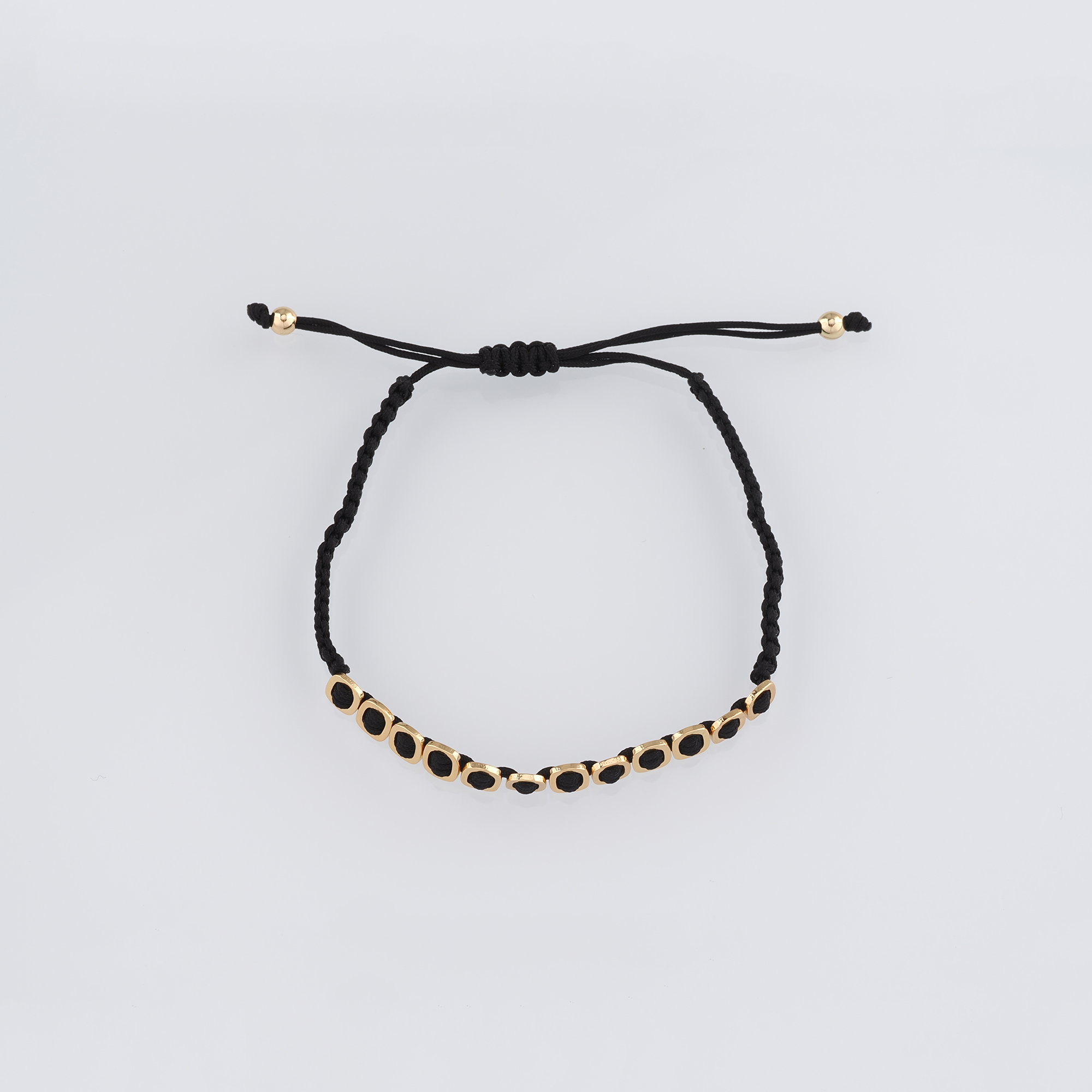 18K Gold Filled Thin Bracelet-Adjustable Braided Rope-Gift for Her