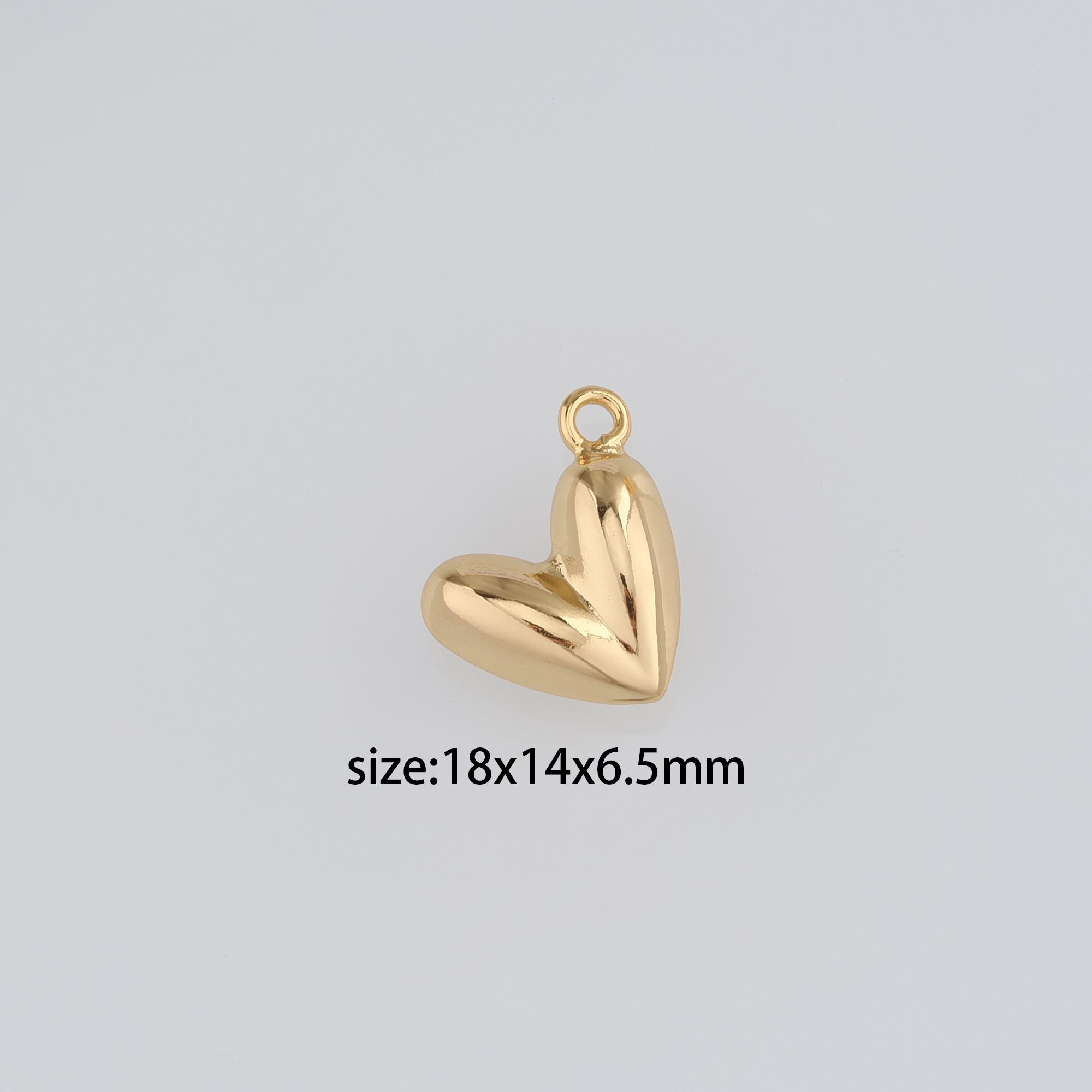 18K Gold Filled Heart Pendant,Dainty Heart Charm Earrings Necklace for DIY Jewelry Making Supply