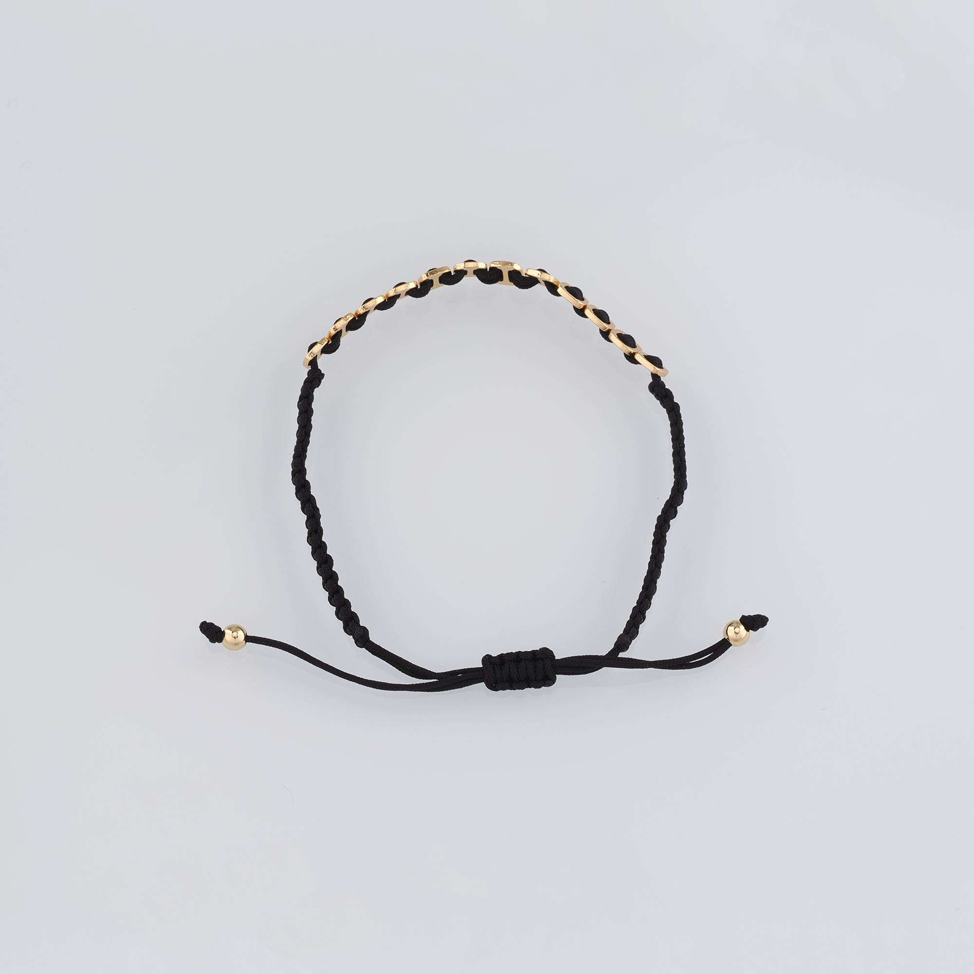 18K Gold Filled Thin Bracelet-Adjustable Braided Rope-Gift for Her