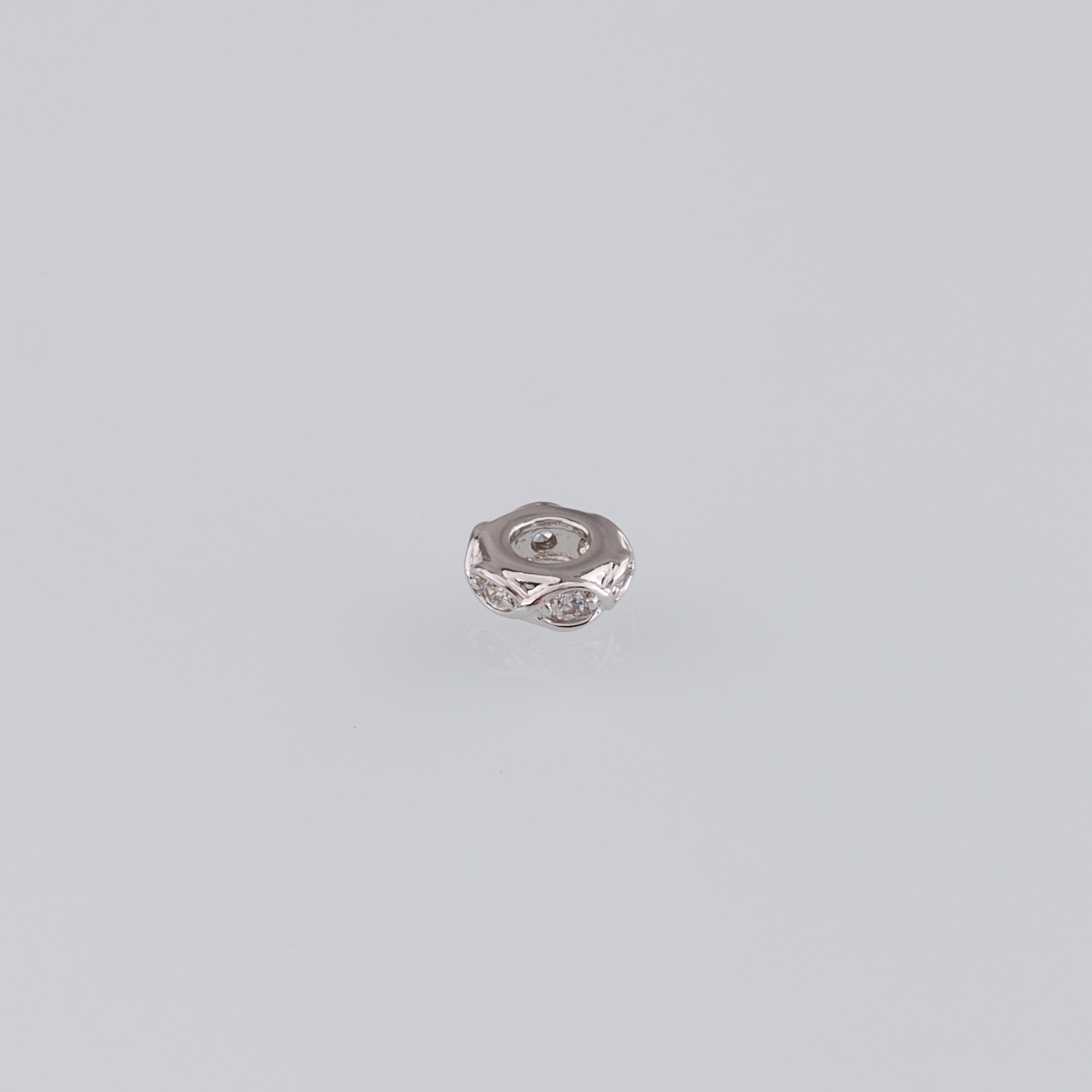 18K Gold Filled Evil Eye Spacer Beads,CZ Micro Pave Evil Eye Bead for Bracelet Jewelry Necklace Making Supply