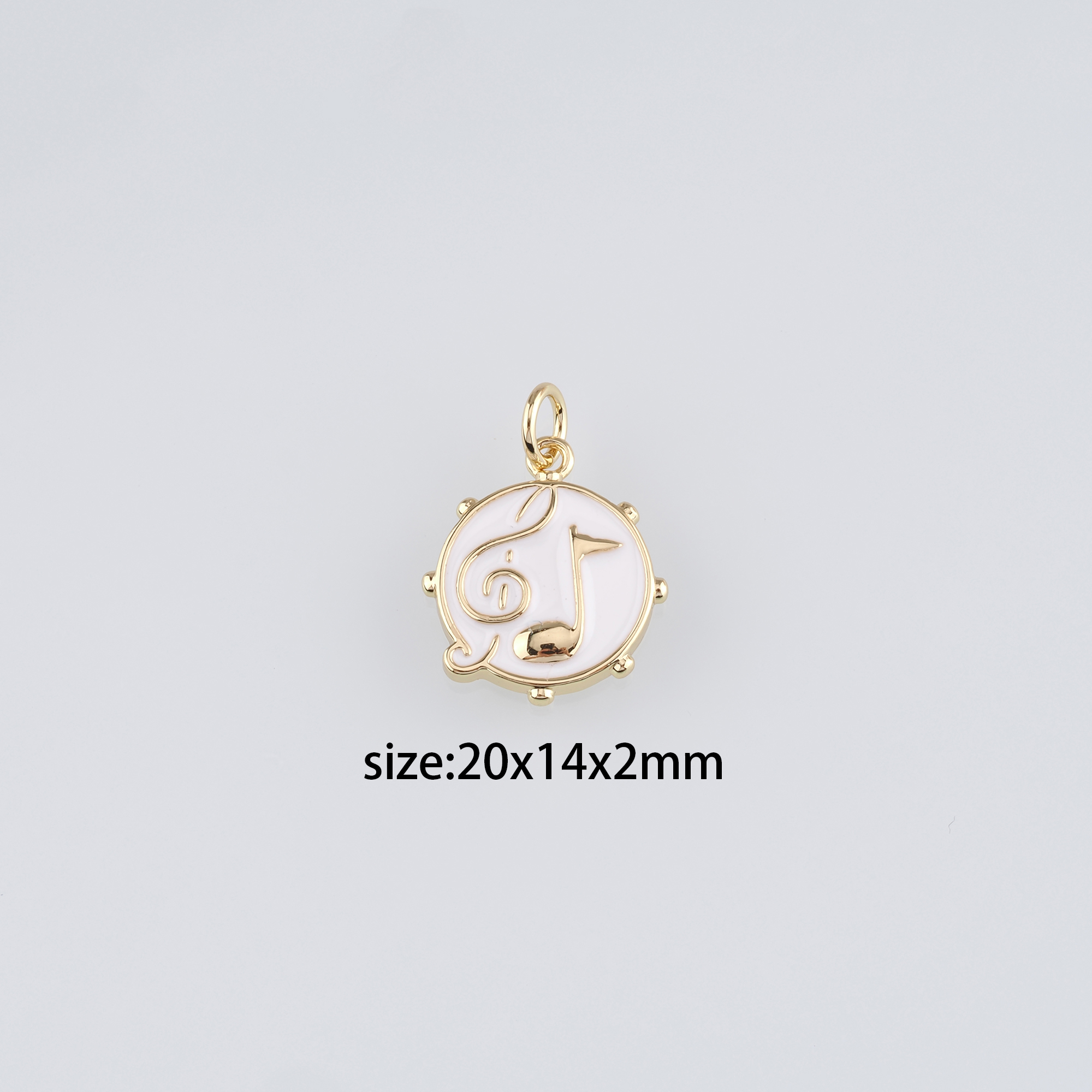 18K Gold Filled Musical Note Pendant,Enamel Music Charm Earrings Necklace for DIY Jewelry Making Supply