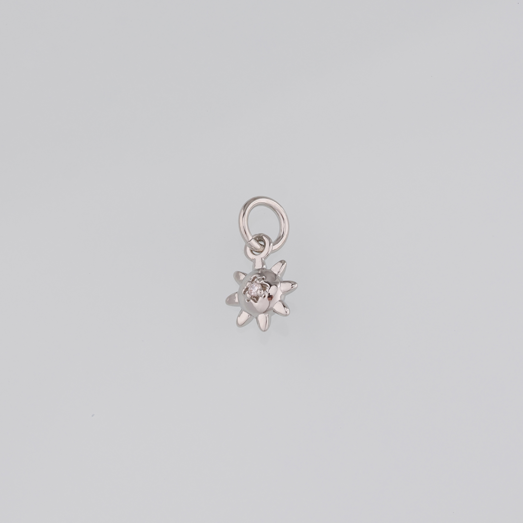 18K Gold Filled Tiny Sun Pendant,CZ Micro Pave Sun Charm Earrings Necklace for DIY Jewelry Making Supply