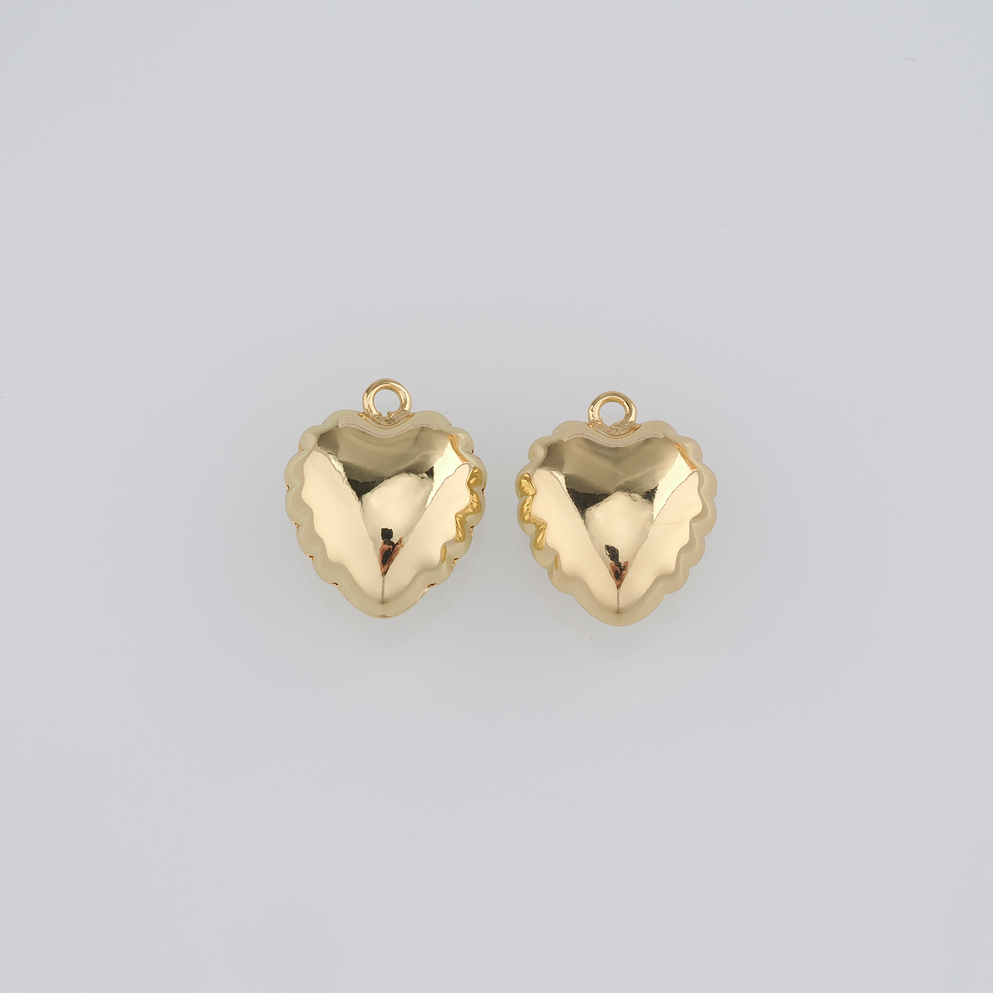 18K Gold Filled Heart Pendant,Dainty Heart Charm Earrings Necklace for DIY Jewelry Making Supply