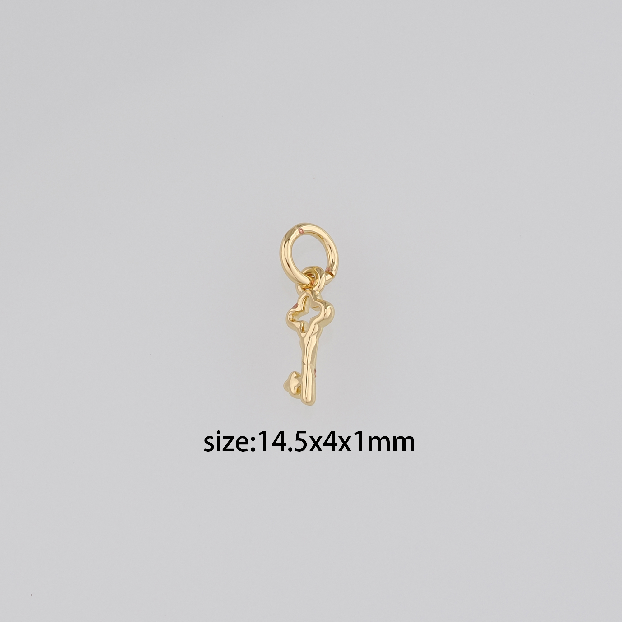 18K Gold Filled Key Pendant,Dainty Key Charm Earrings Necklace for DIY Jewelry Making Supply