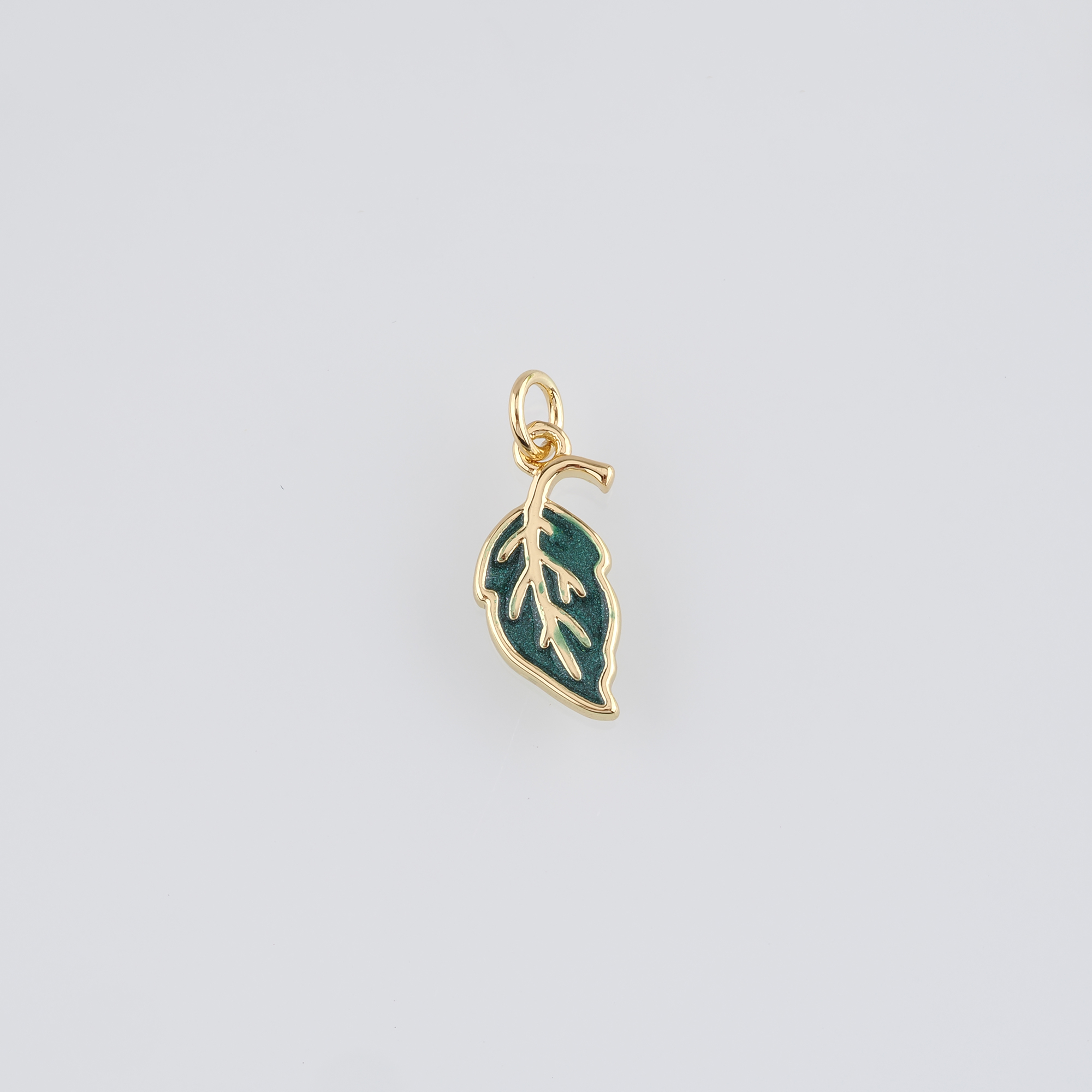 18K Gold Filled Leaf Pendant,Enamel Leaf Charm Earrings Necklace for DIY Jewelry Making Supply