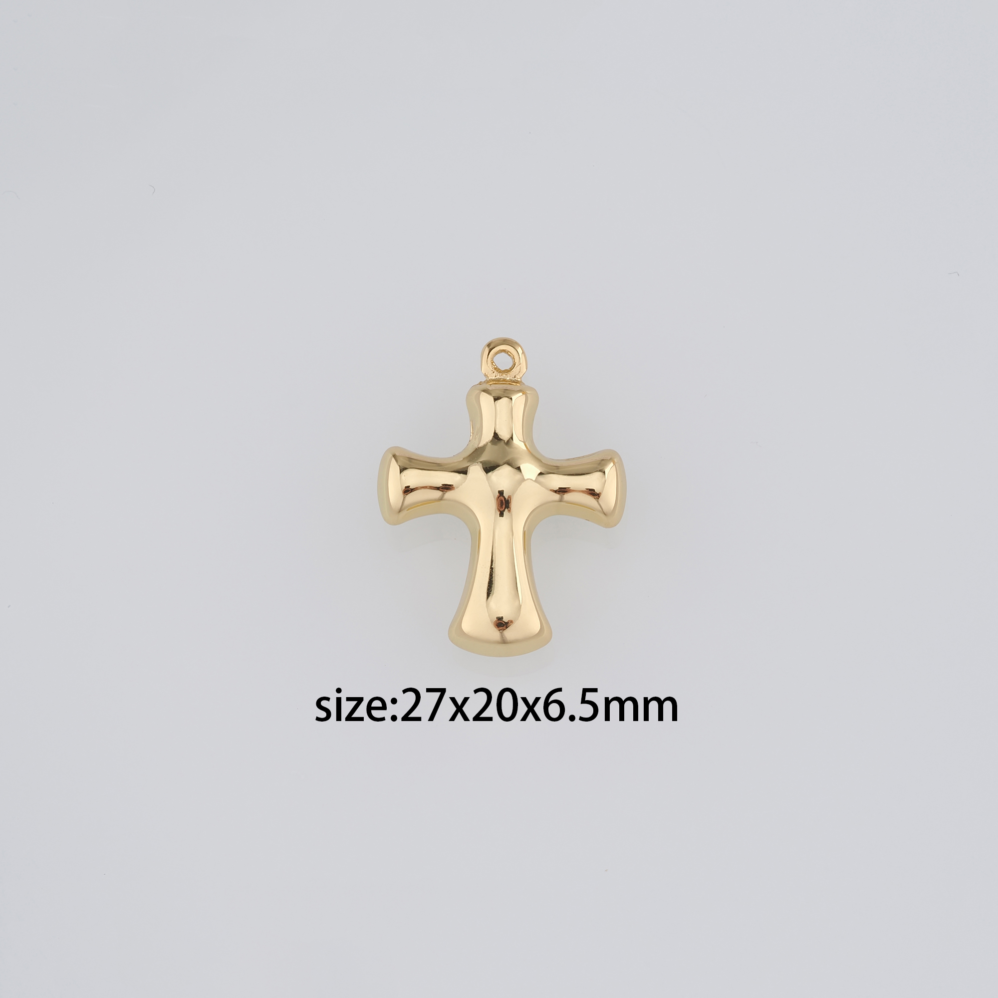 18K Gold Filled Cross Pendant,Religious Charm Earrings Necklace for DIY Jewelry Making Supply
