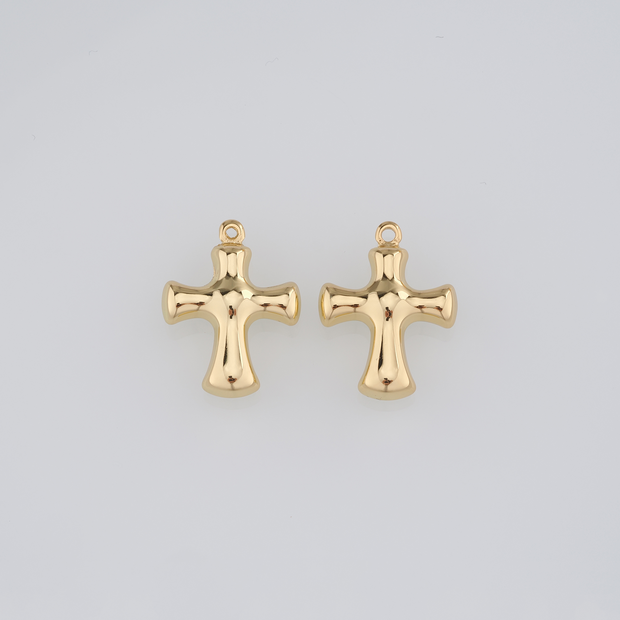 18K Gold Filled Cross Pendant,Religious Charm Earrings Necklace for DIY Jewelry Making Supply