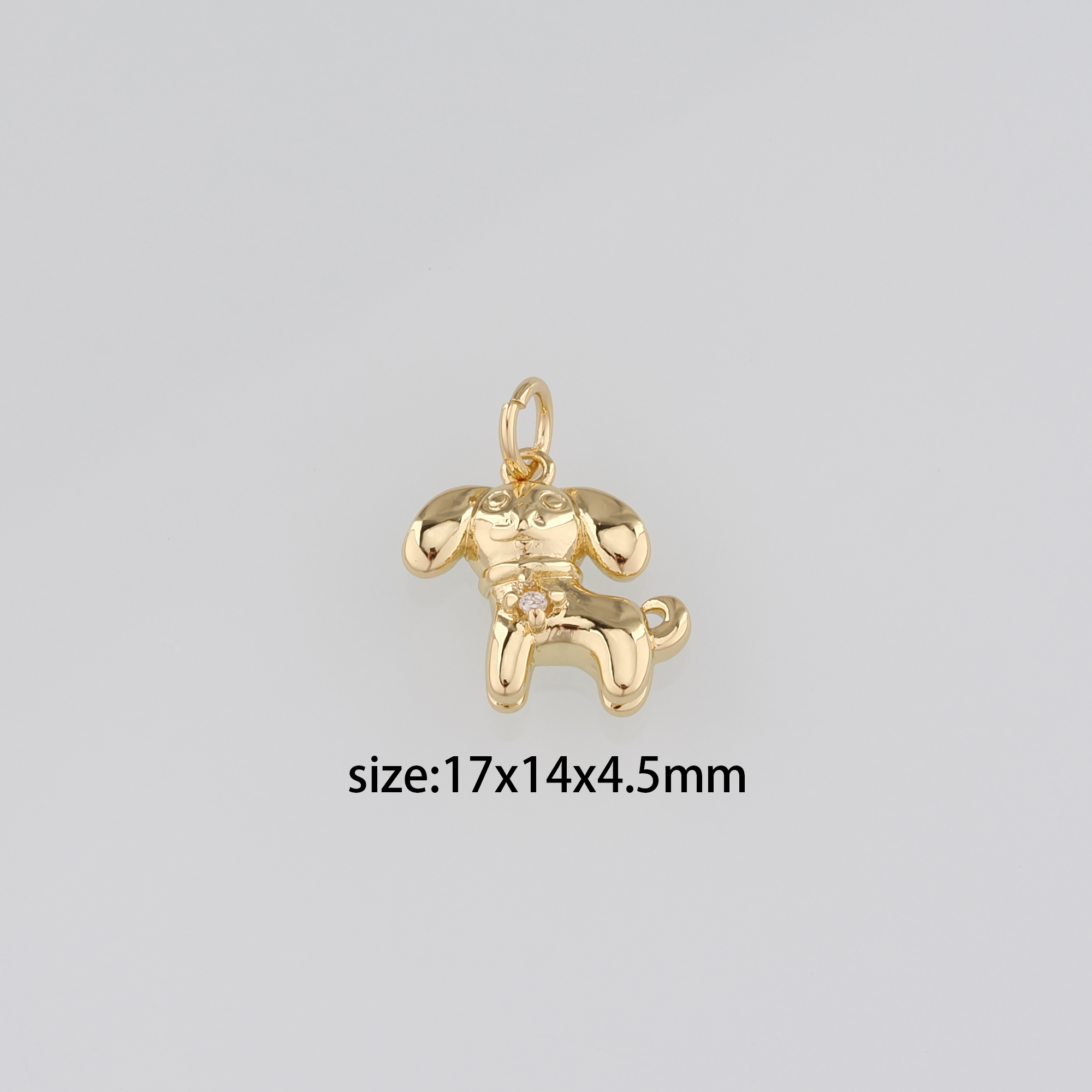 18K Gold Filled Dog Pendant,Dainty Dog Chamr Earrings Necklace for DIY Jewelry Making Supply