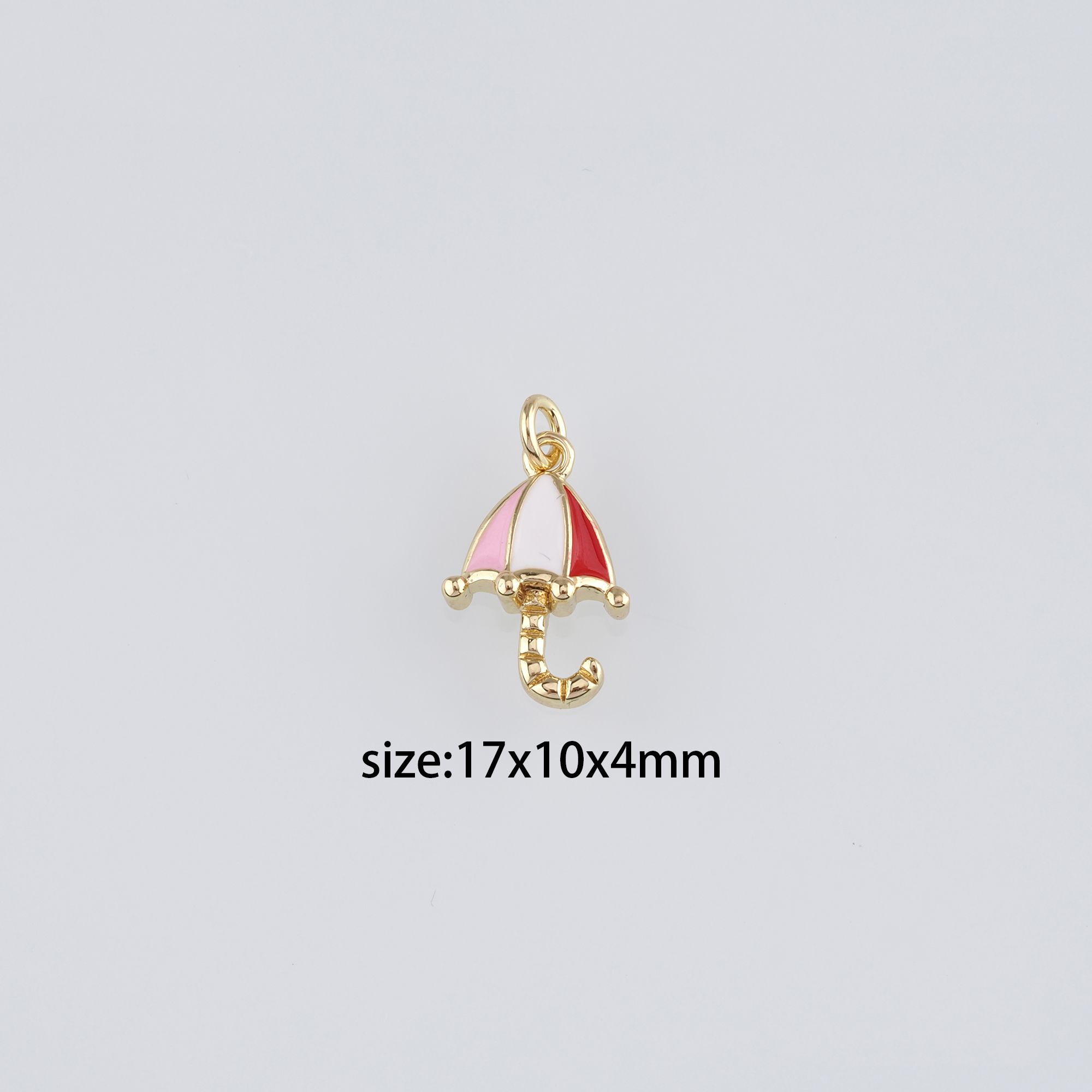 18K Gold Filled Umbrella Pendant,Enamel Umbrella Charm Earrings Necklace for DIY Jewelry Making Supply