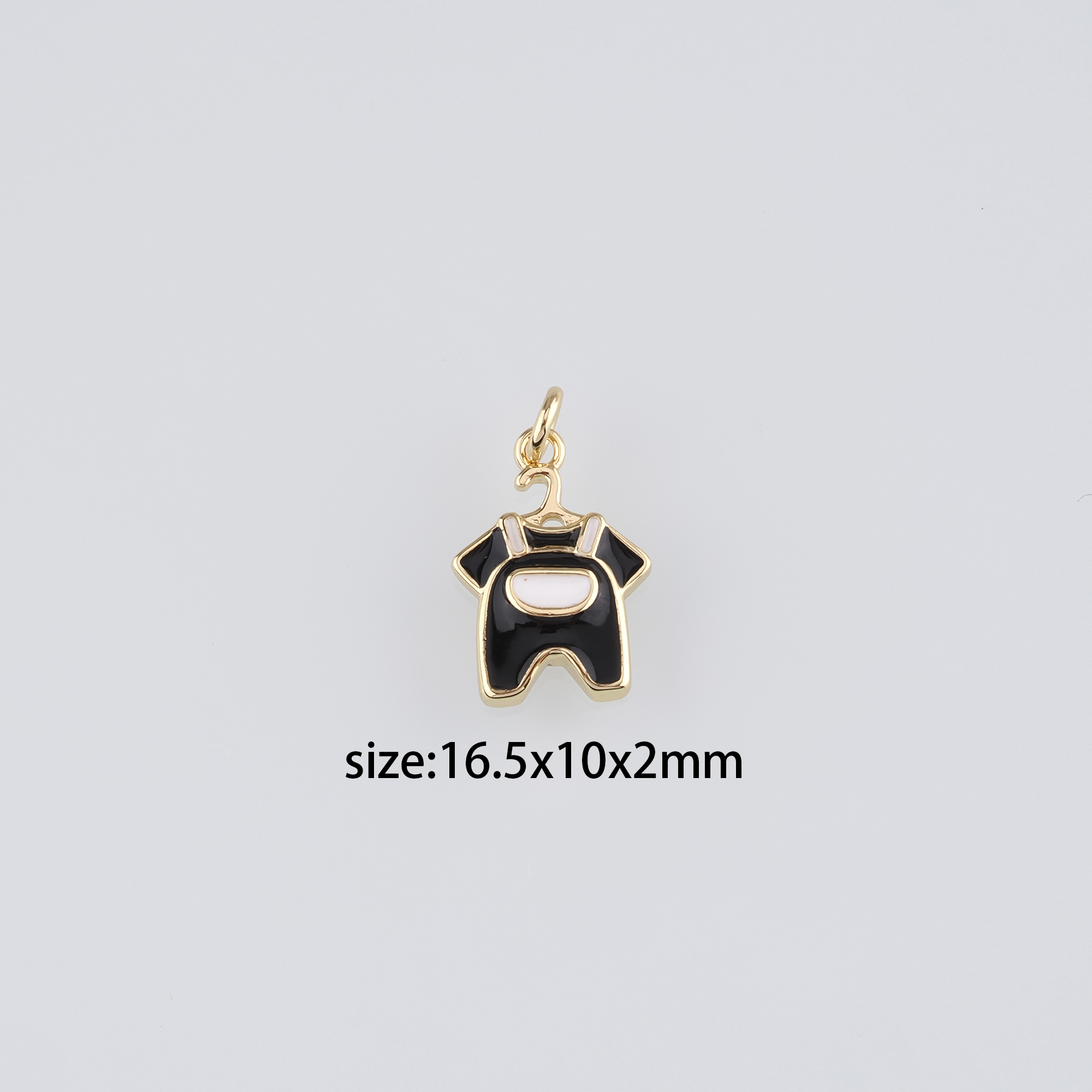 18K Gold Filled Baby Onesie Pendant,Enamel Baby Onesie Charm Earrings Necklace for DIY Jewelry Making Supply