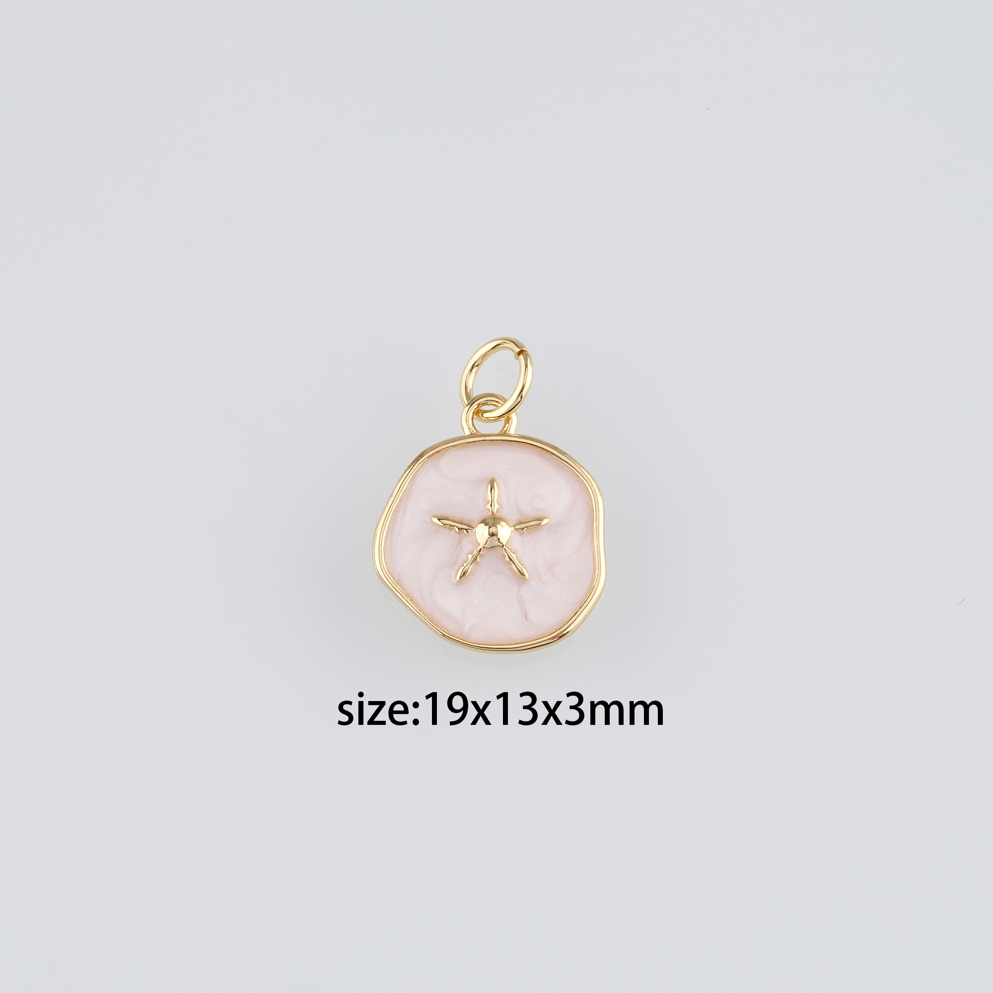 18K Gold Filled Starfish Pendant,Enamel Starfish Charm Earrings Necklace for DIY Jewelry Making Supply