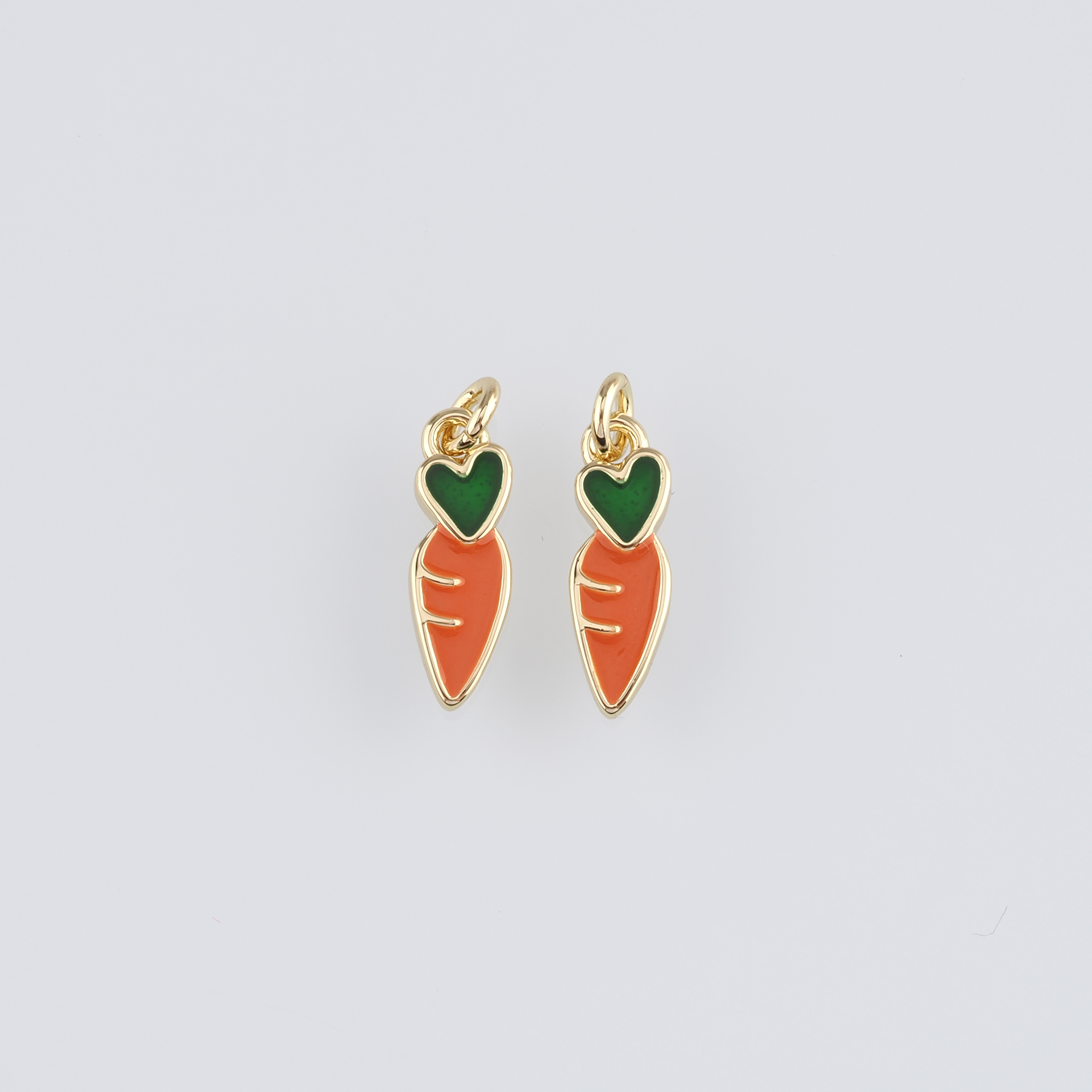 18K Gold Filled Radish Pendant,Enamel Radish Charm Earrings Necklace for DIY Jewelry Making Supply