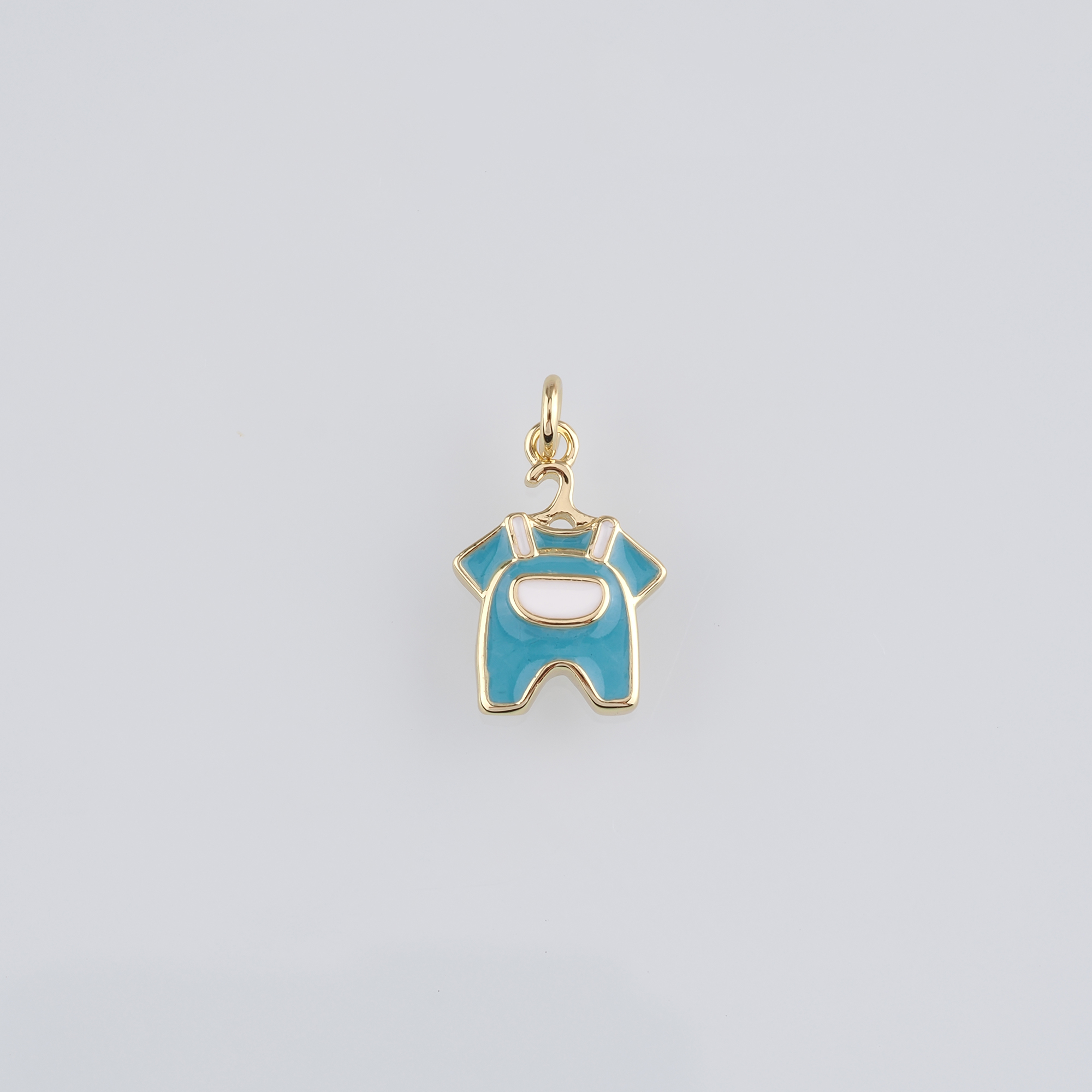 18K Gold Filled Baby Onesie Pendant,Enamel Baby Onesie Charm Earrings Necklace for DIY Jewelry Making Supply