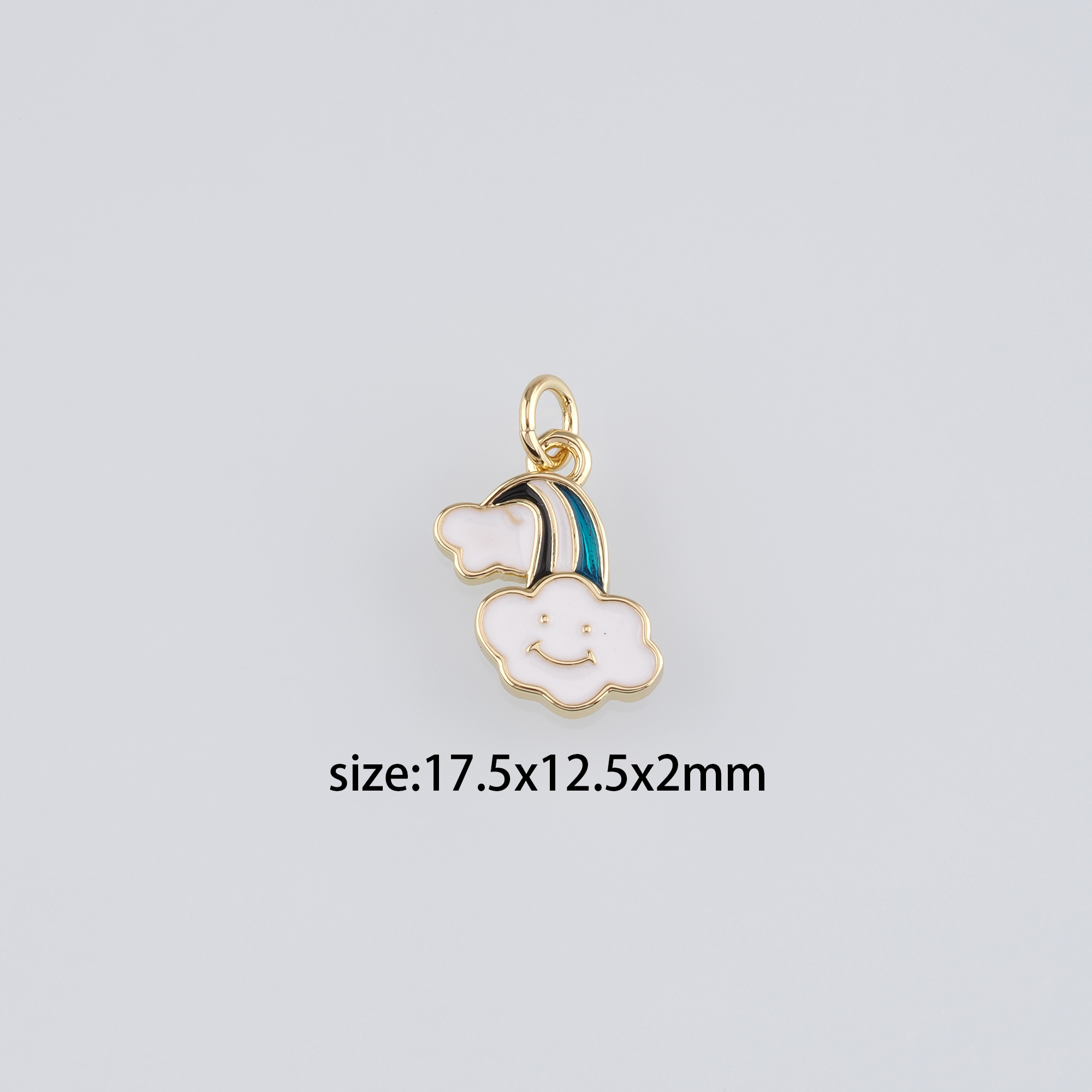 18K Gold Filled Cloud Pendant,Enamel Cloud Charm Earrings Necklace for DIY Jewelry Making Supply
