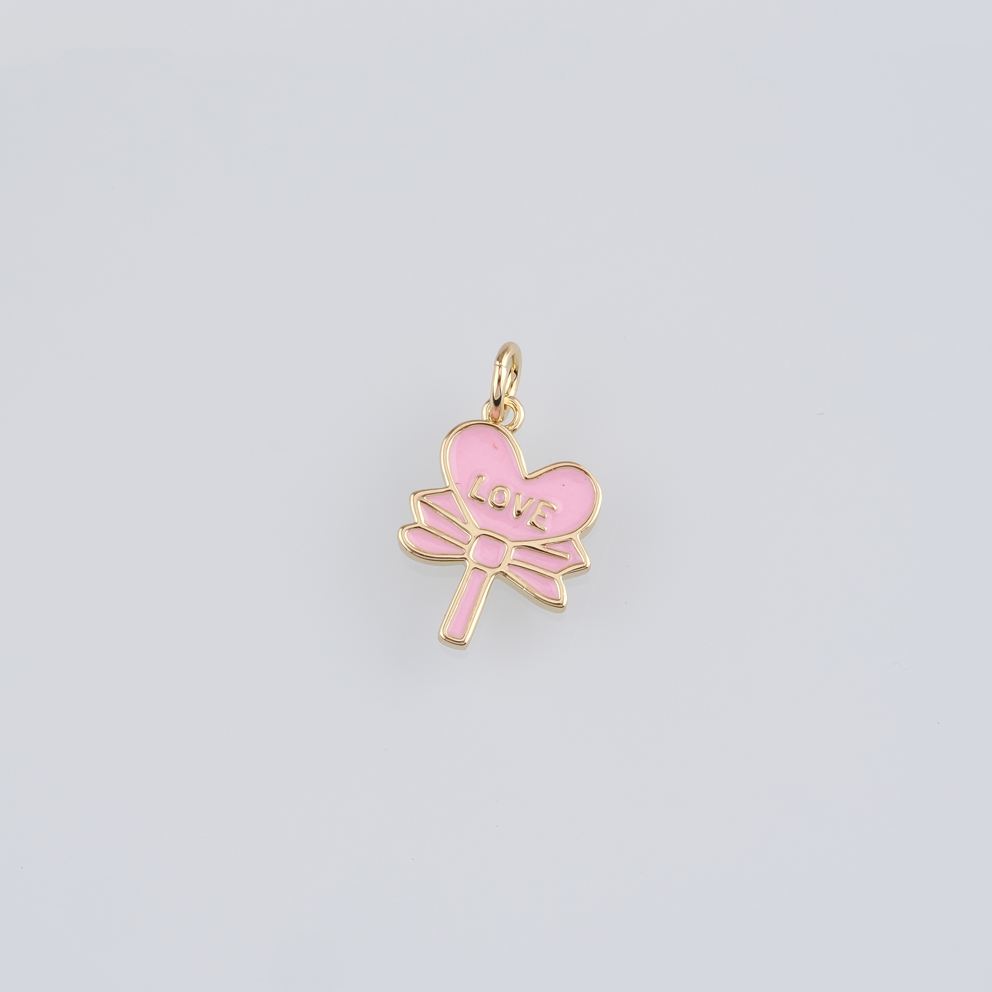 18K Gold Filled Love Heart Pendant,Enamel Magic Wand Charm Earrings Necklace for DIY Jewelry Making Supply