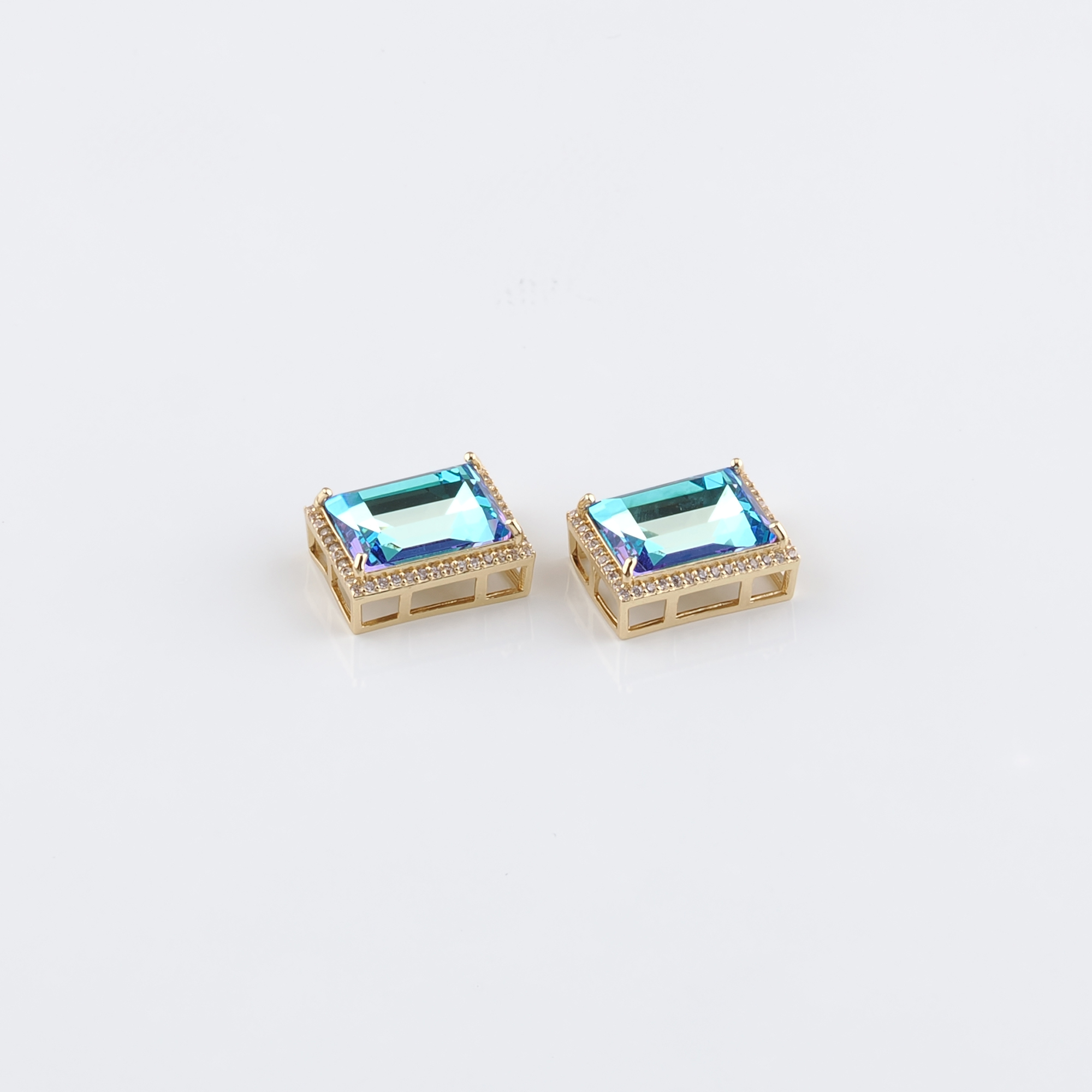 18K Gold Filled Rectangle Spacer Beads,Crystal Rectangle Bead for Bracelet Jewelry Necklace Making Supply