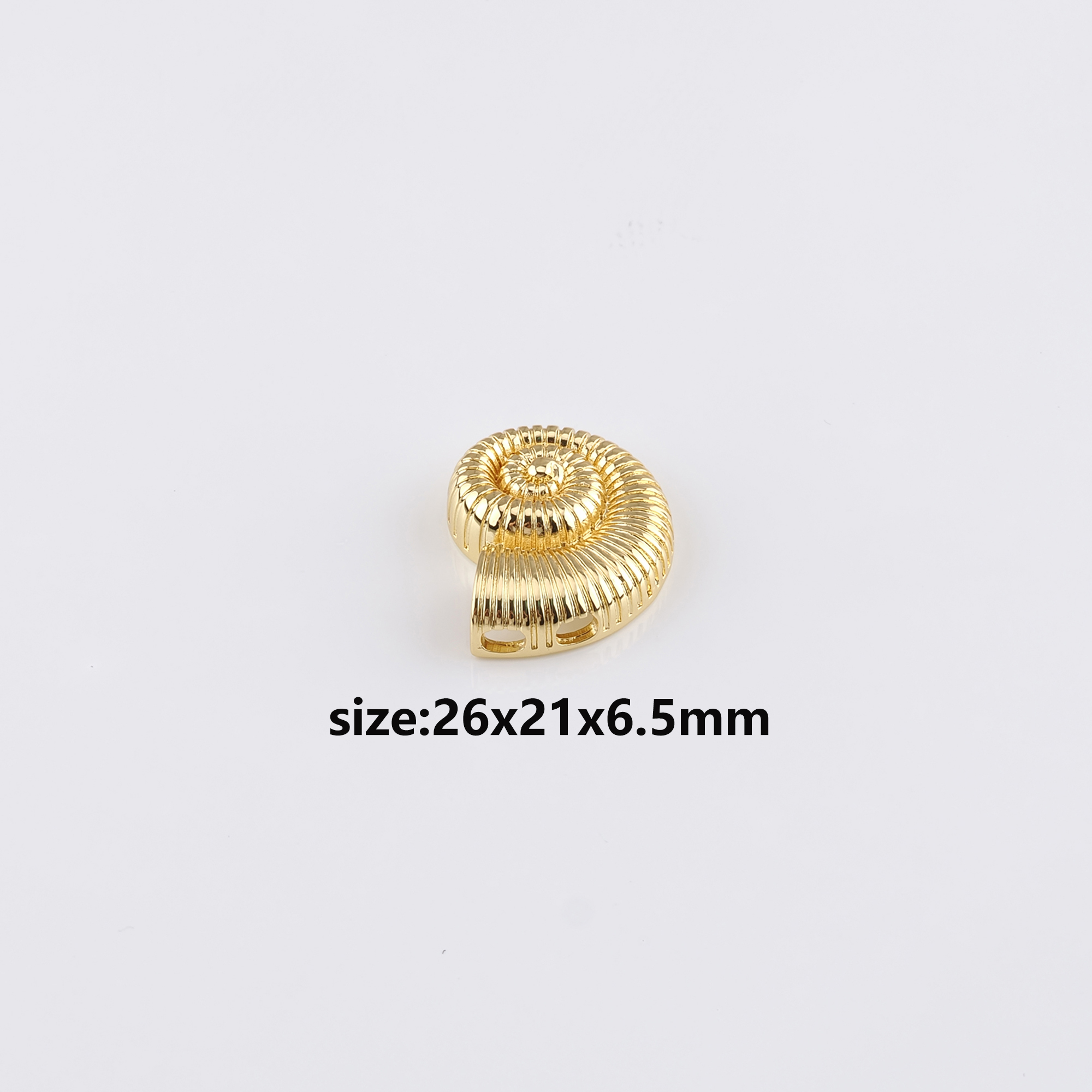 18K Gold Filled Conch Shell Pendant,Ocean Shell Charm Earrings Necklace for DIY Jewelry Making Supply