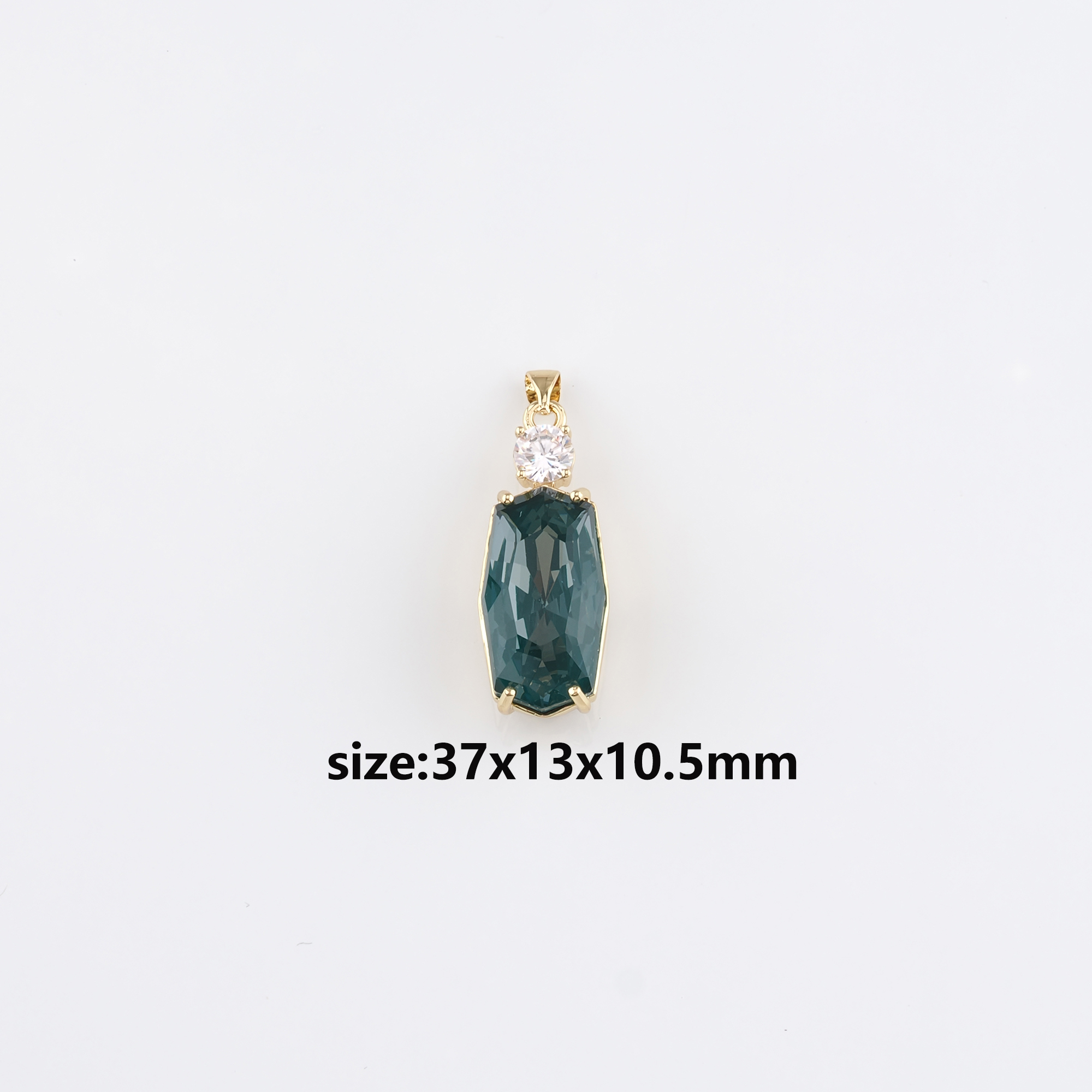 18K Gold Filled Oval Pendant,Crystal Oval Charm Earrings Necklace for DIY Jewelry Making Supply