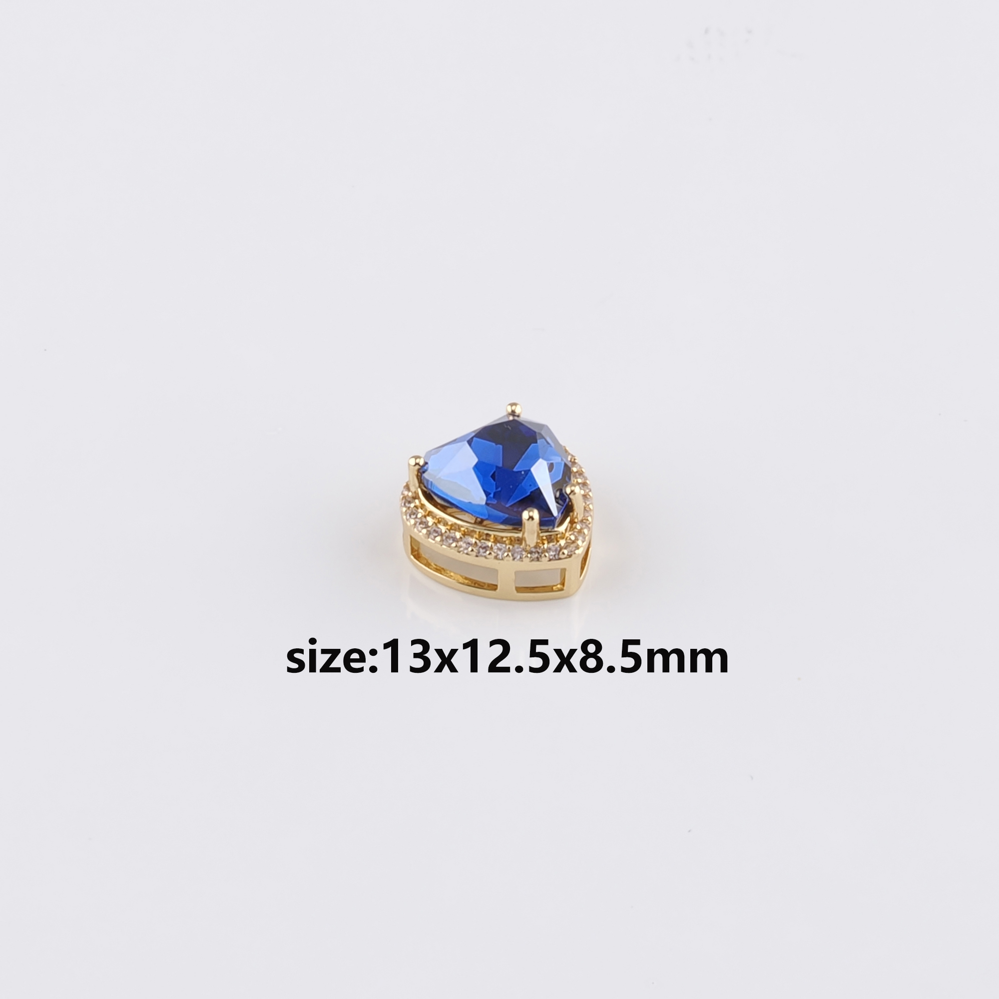 18K Gold Filled Heart Spacer Beads,Crystal Heart Bead for Bracelet Jewelry Necklace Making Supply