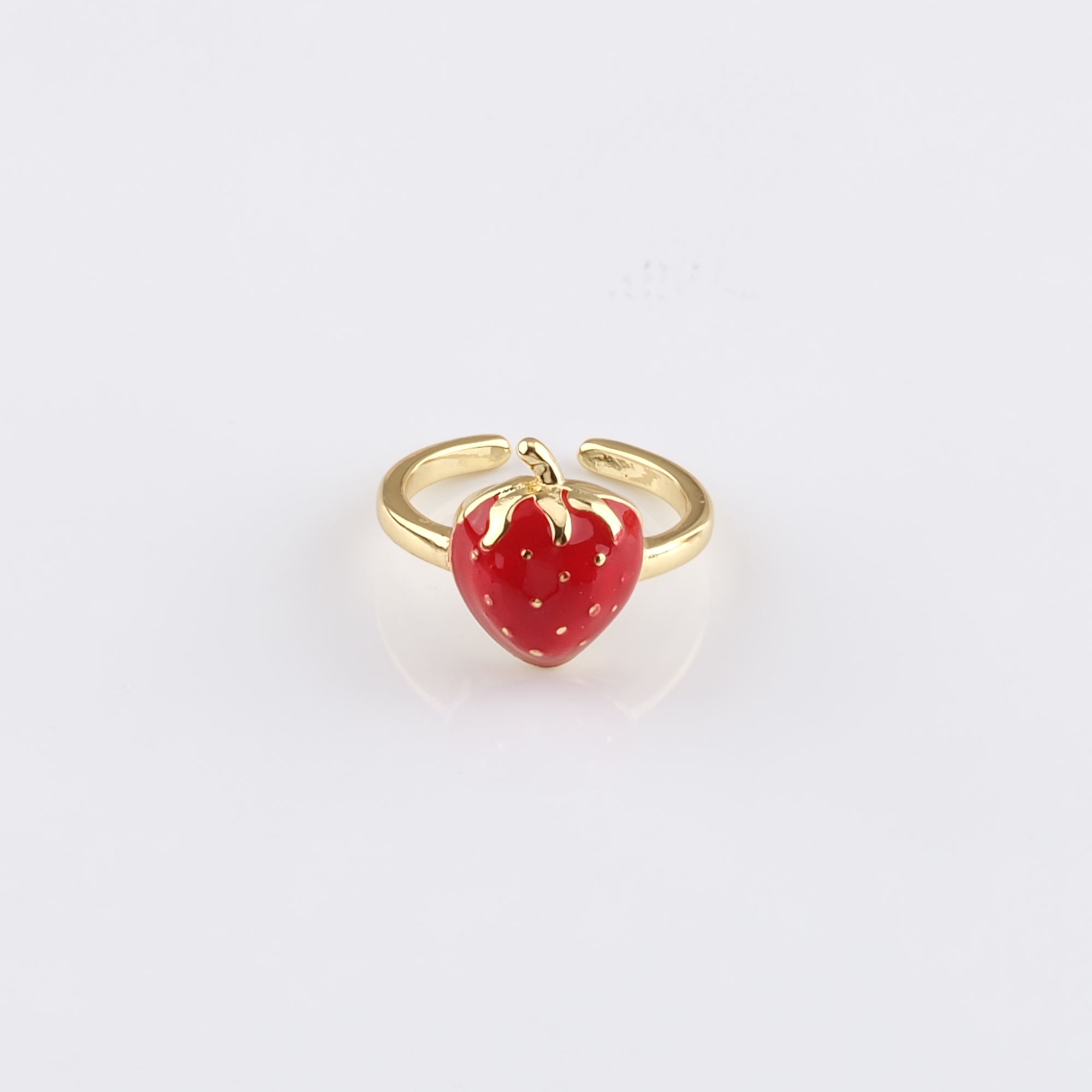 18K Gold Filled Strawberry Ring,Fruit Rings,Dainty Ring,Adjustable Ring,Minimalist Ring
