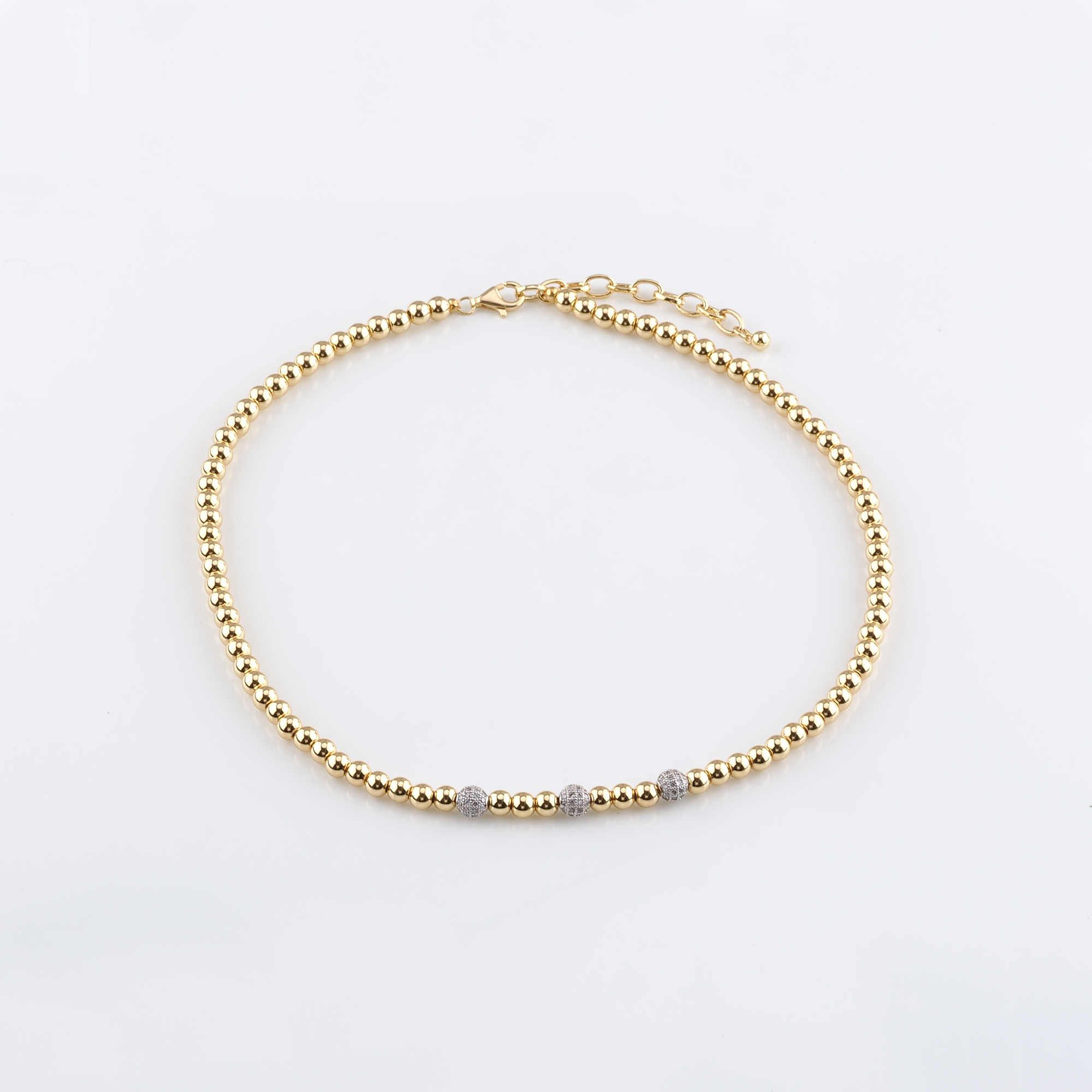 18K Gold Filled Ball Chain Necklace,Gold Link Chain Necklace,Beaded Link Chain,Minimalist Necklace,Adjustable Necklace