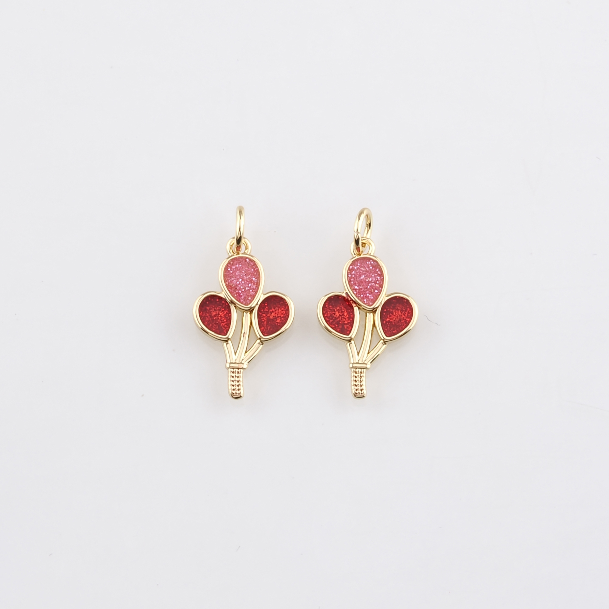 18K Gold Filled Balloon Pendant,Enamel Balloon Charm Earrings Necklace for DIY Jewelry Making Supply