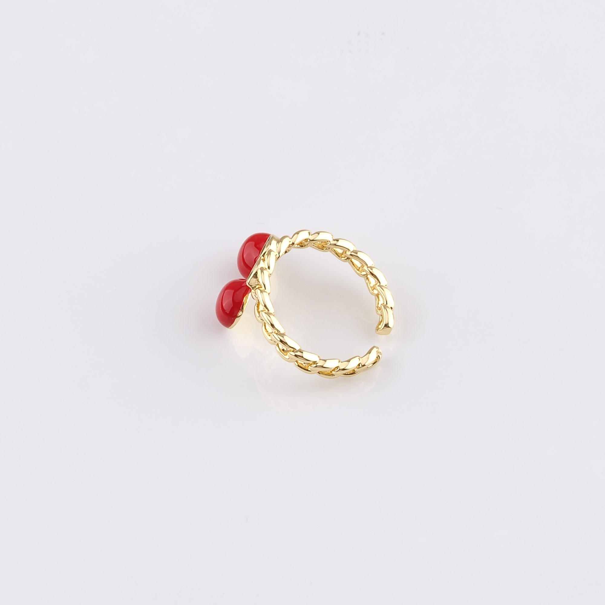 18K Gold Filled Cherry Ring,Fruit Rings,Dainty Ring,Adjustable Ring,Minimalist Ring