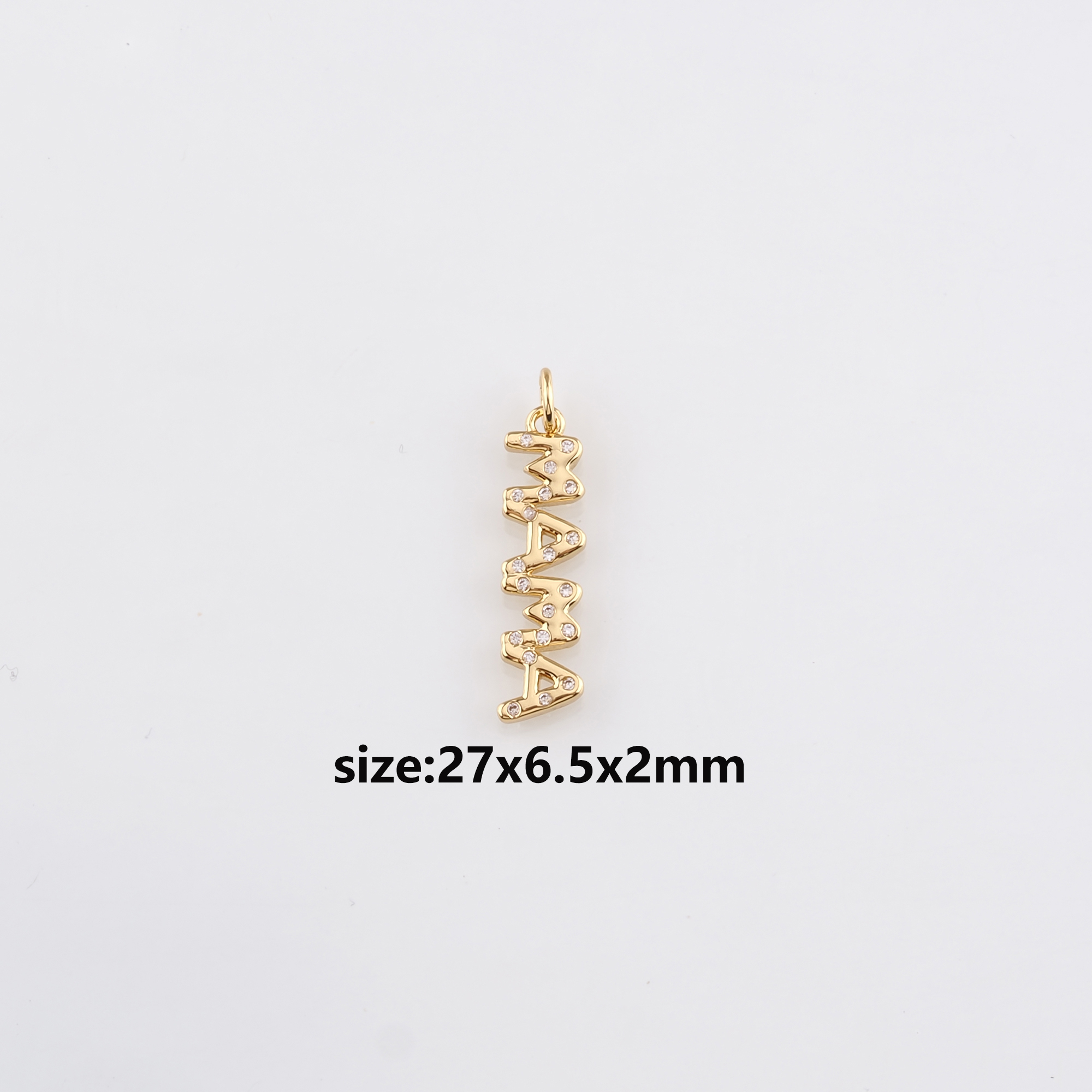 18K Gold Filled Mama Pendant,Dainty Mama Charm Earrings Necklace for DIY Jewelry Making Supply