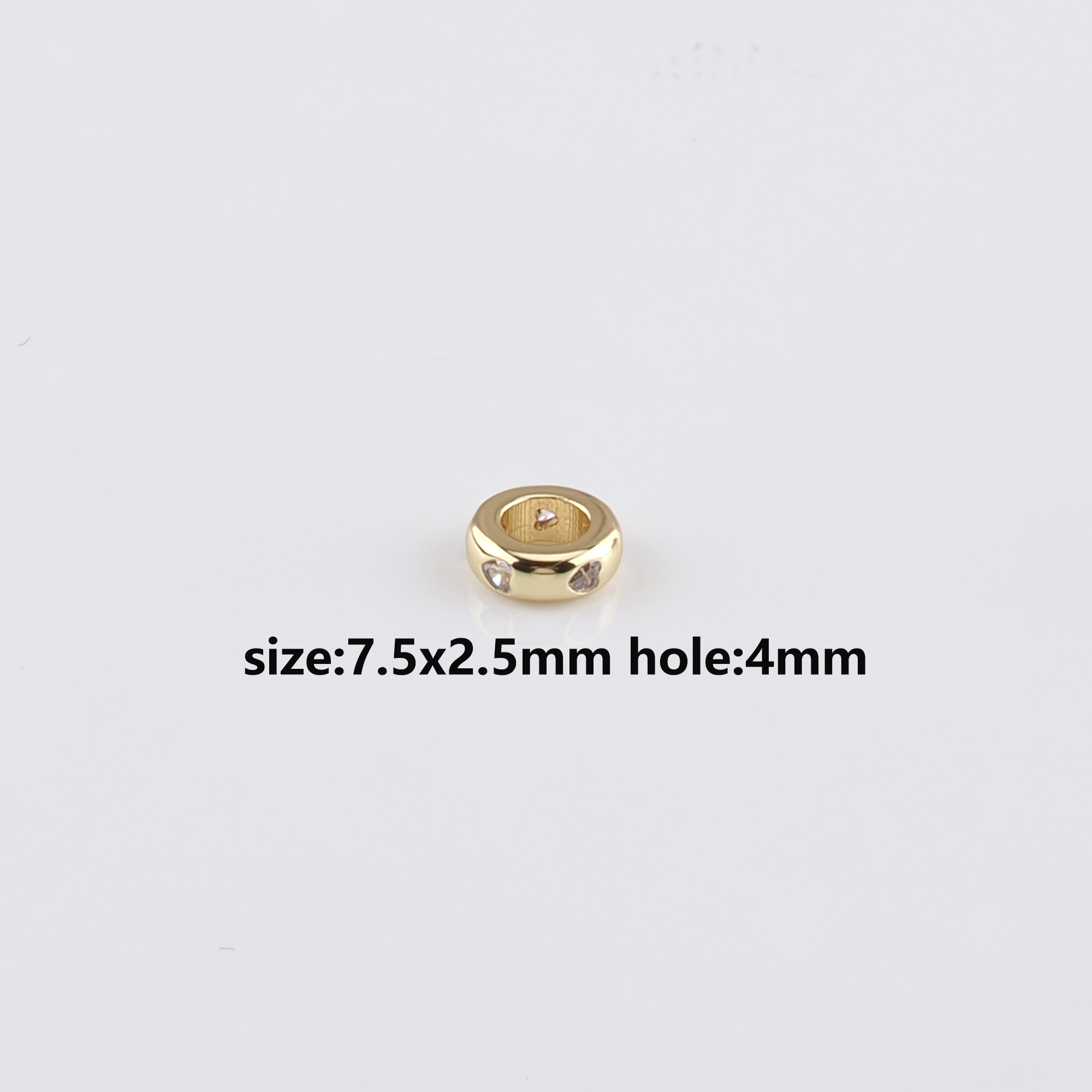 18K Gold Filled Heart Spacer Beads,Heart Bead for Bracelet Jewelry Necklace Making Supply