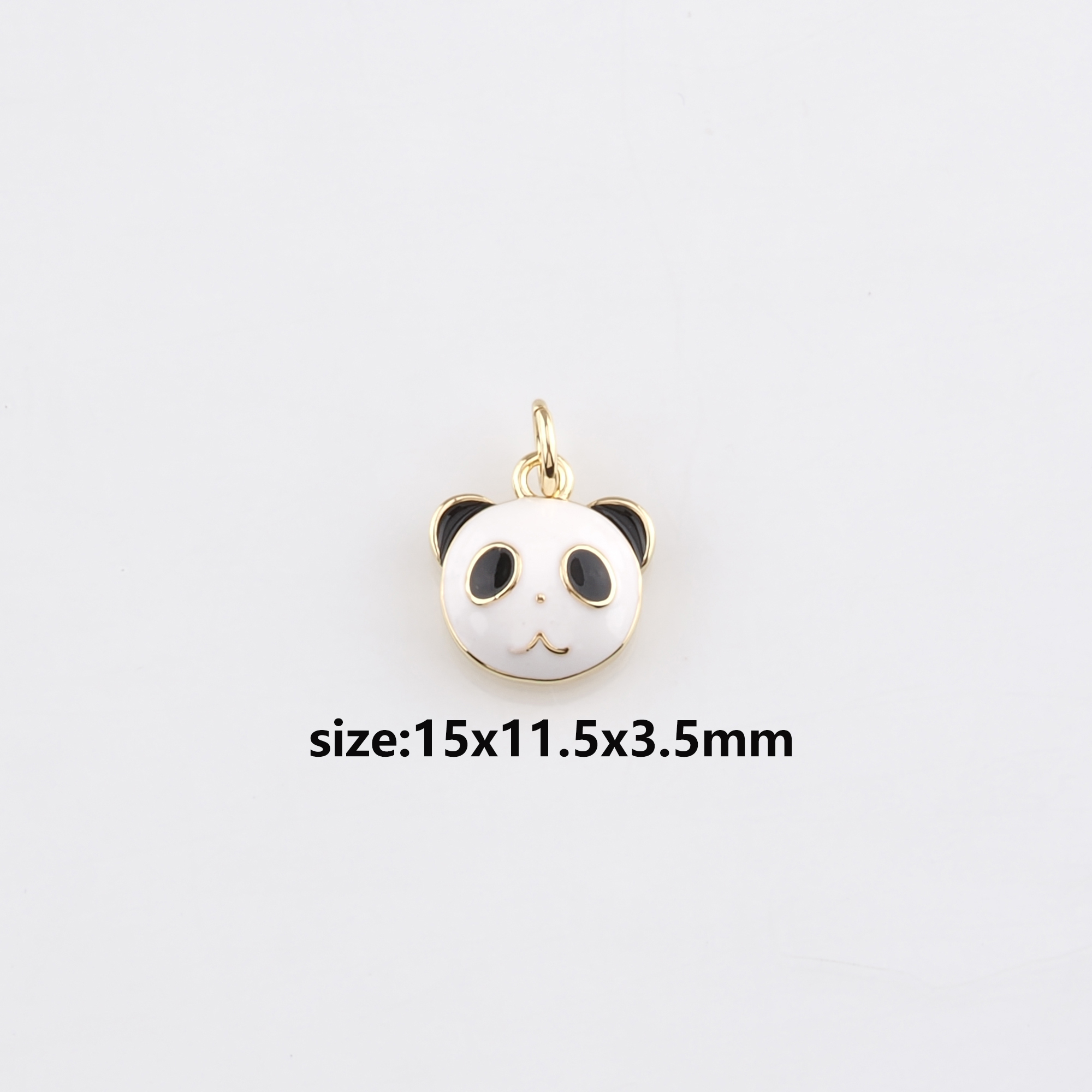18K Gold Filled Panda Pendant,Enamel Panda Charm Earrings Necklace for DIY Jewelry Making Supply