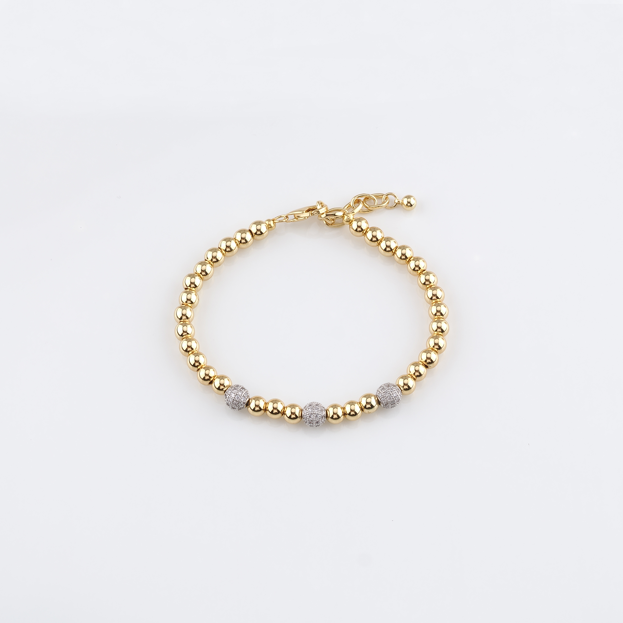 18K Gold Filled Beaded Chain Bracelet,Ball Bracelet,Adjustable Bracelet,Gift For Her