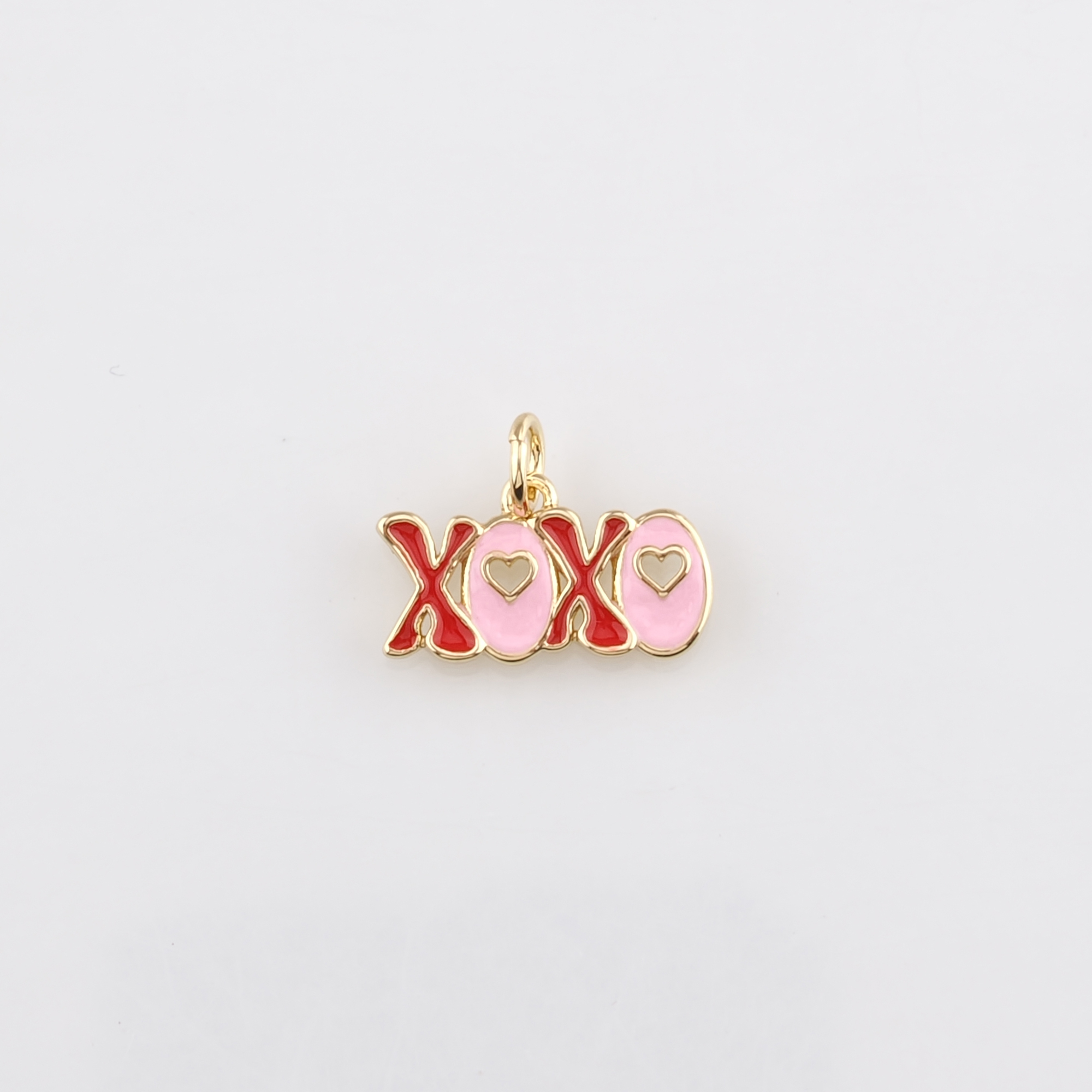 18K Gold Filled XOXO Pendant,Enamel XOXO Charm Earrings Necklace for DIY Jewelry Making Supply