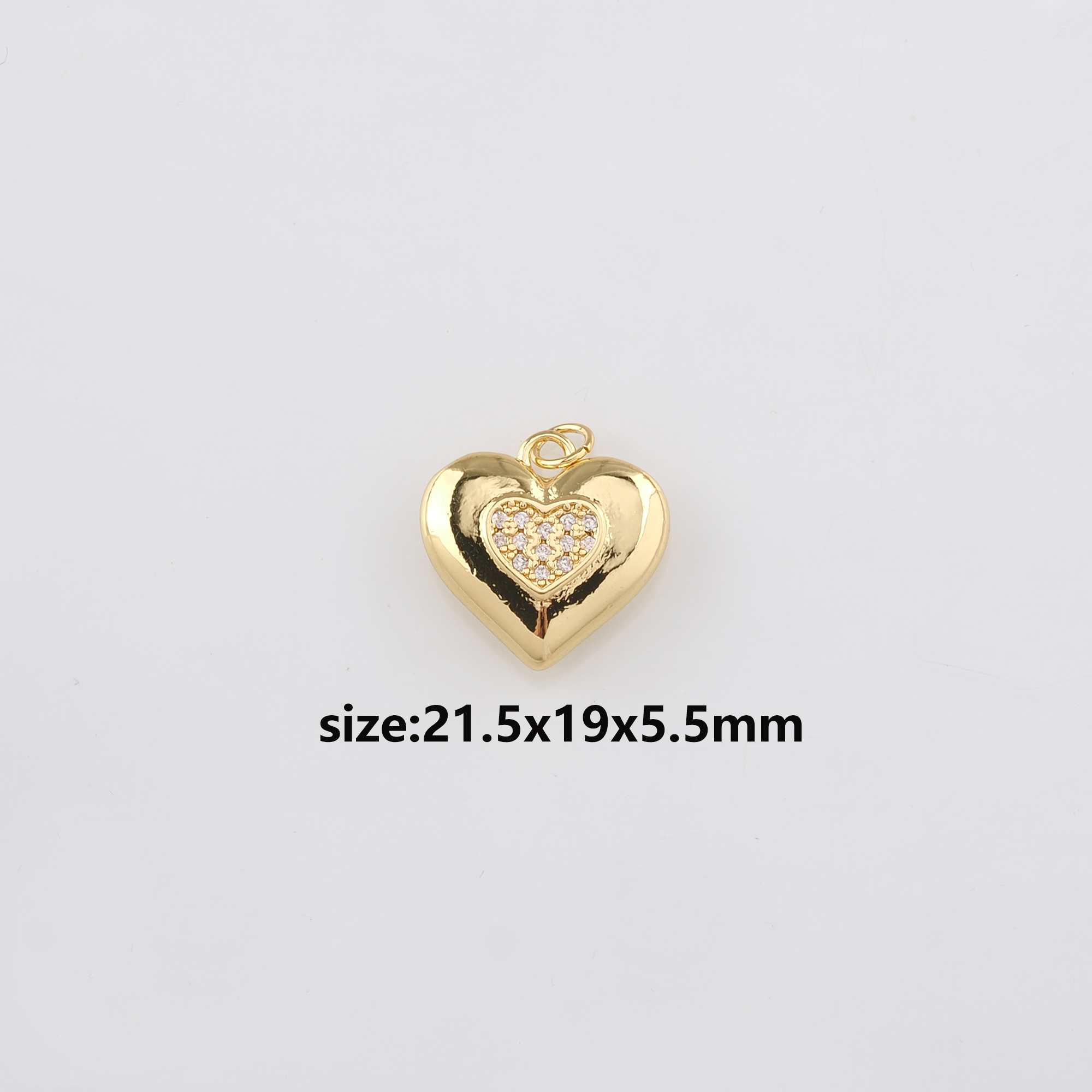 18K Gold Filled Heart Pendant,Dainty Heart Charm Earrings Necklace for DIY Jewelry Making Supply