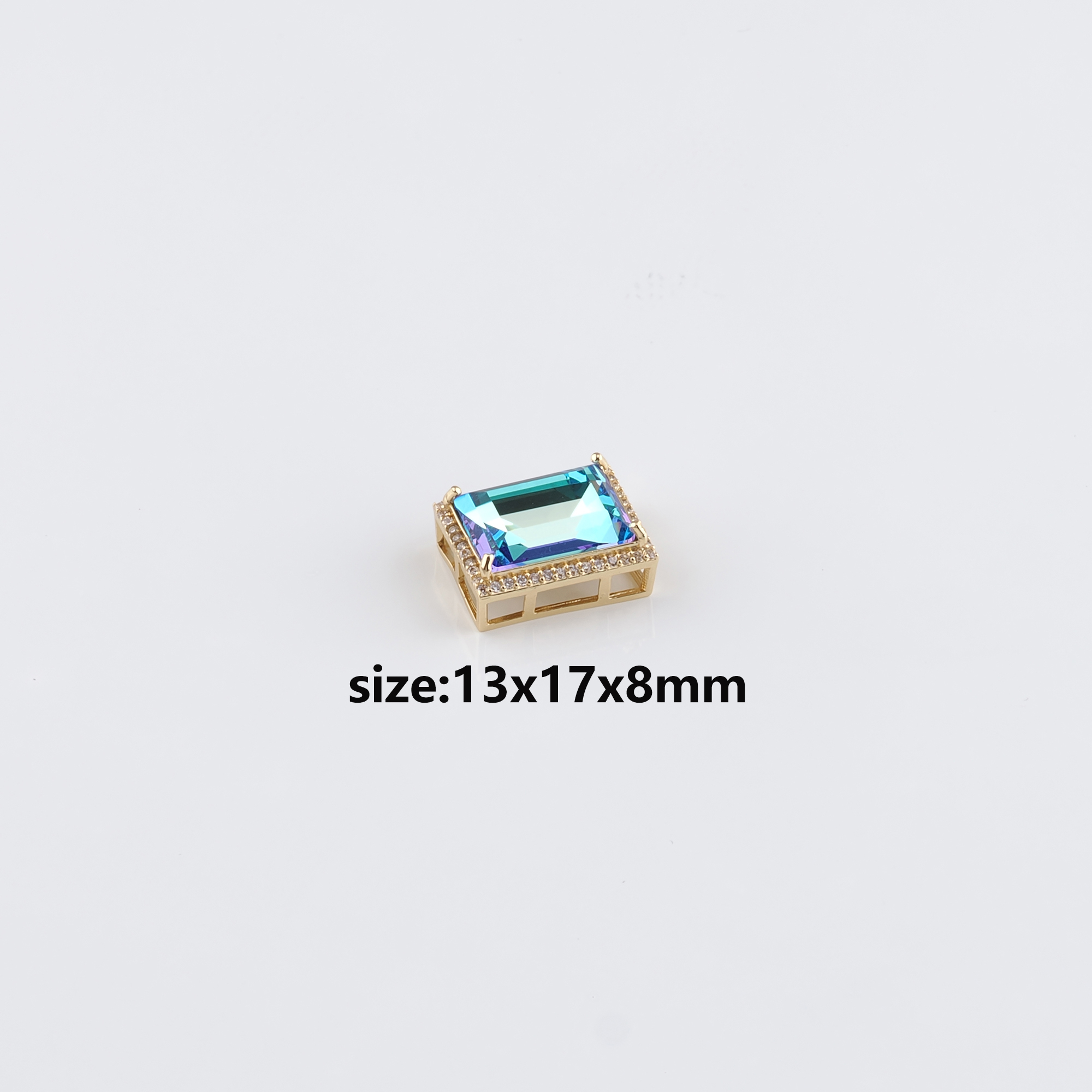 18K Gold Filled Rectangle Spacer Beads,Crystal Rectangle Bead for Bracelet Jewelry Necklace Making Supply