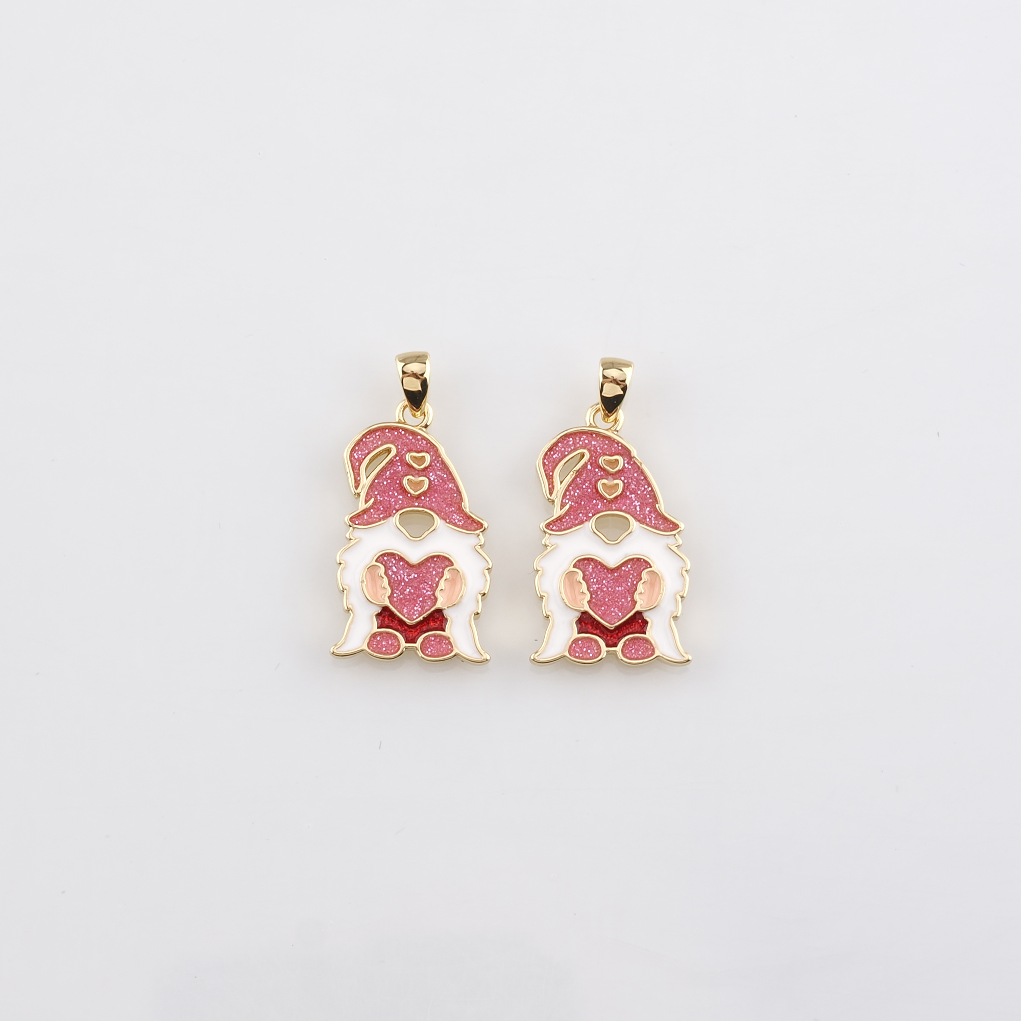 18K Gold Filled Witch Pendant,Halloween Charm,Enamel Witch Earrings Necklace for DIY Jewelry Making Supply