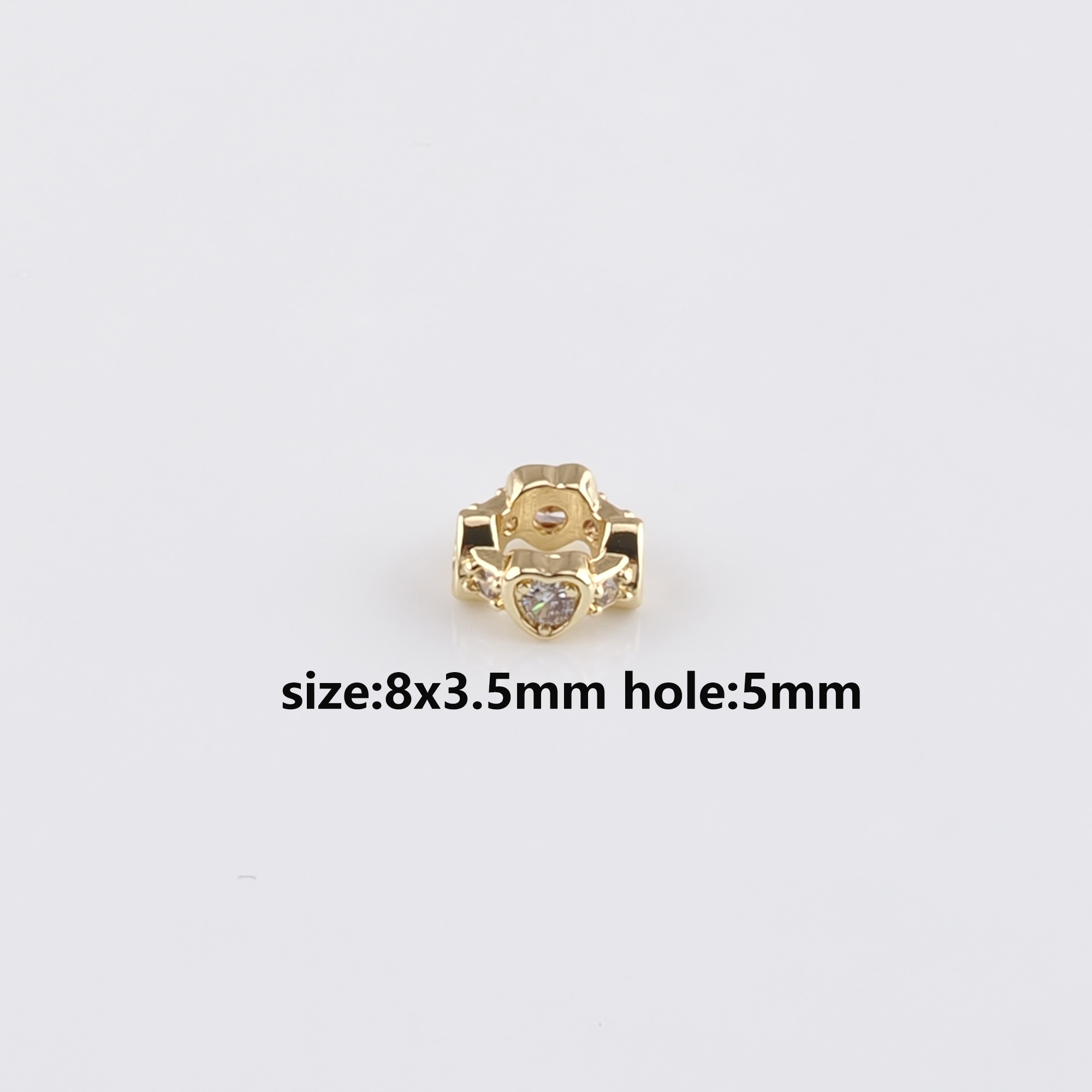 18K Gold Filled Heart Spacer Beads,Heart Bead for Bracelet Jewelry Necklace Making Supply