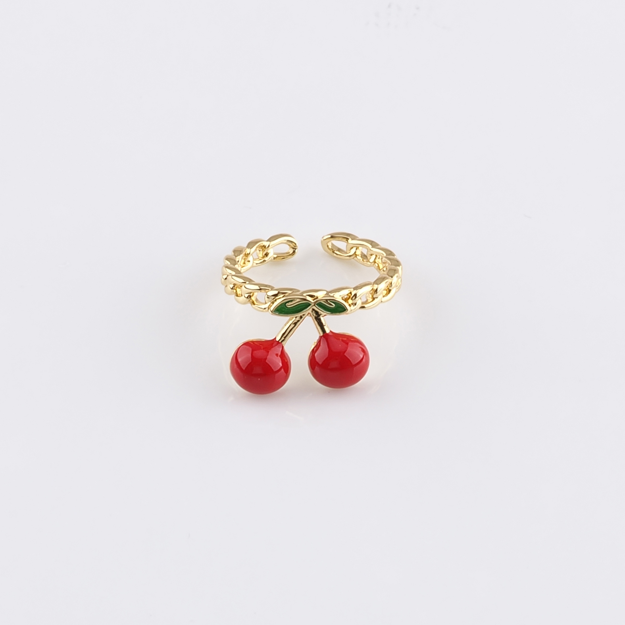 18K Gold Filled Cherry Ring,Fruit Rings,Dainty Ring,Adjustable Ring,Minimalist Ring