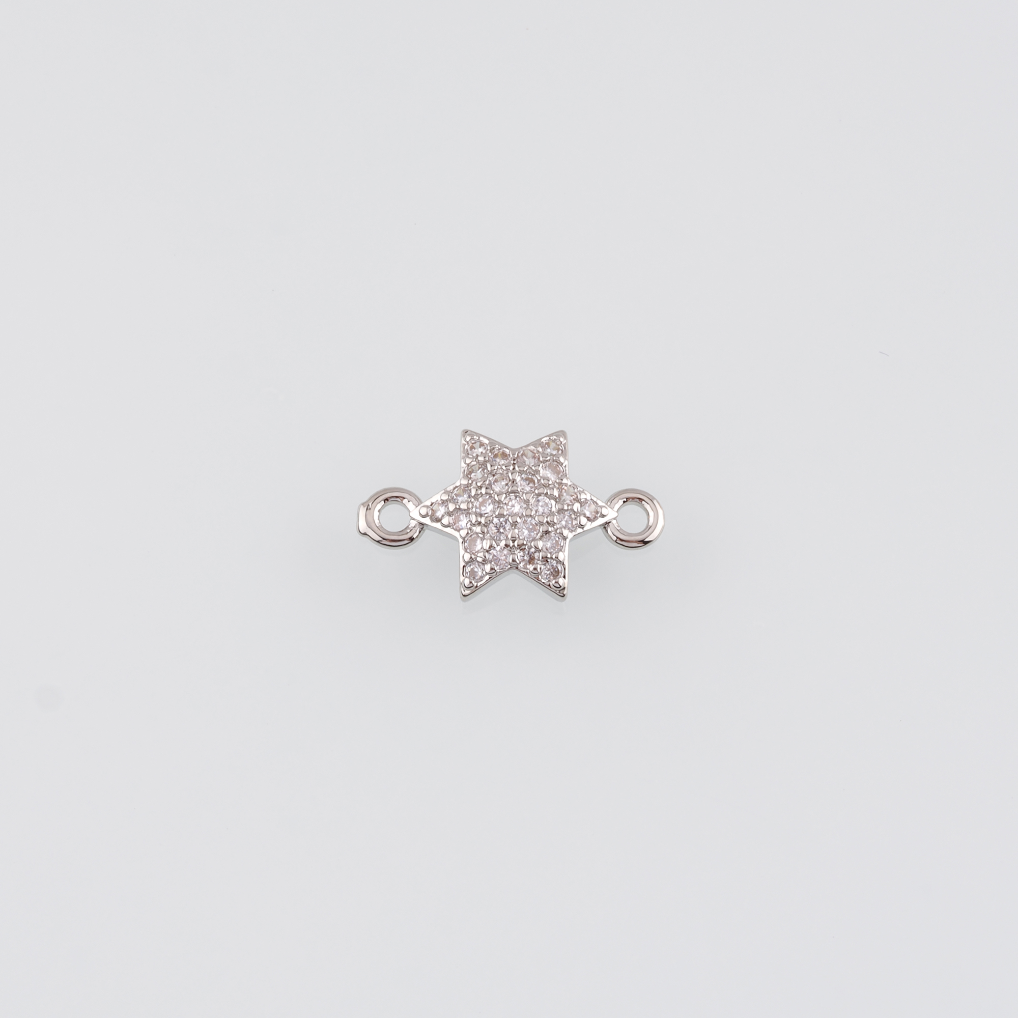 18K Gold Filled David Star Connector,CZ Micro Pave David Star Charm Necklace Bracelet for DIY Jewelry Making Supply