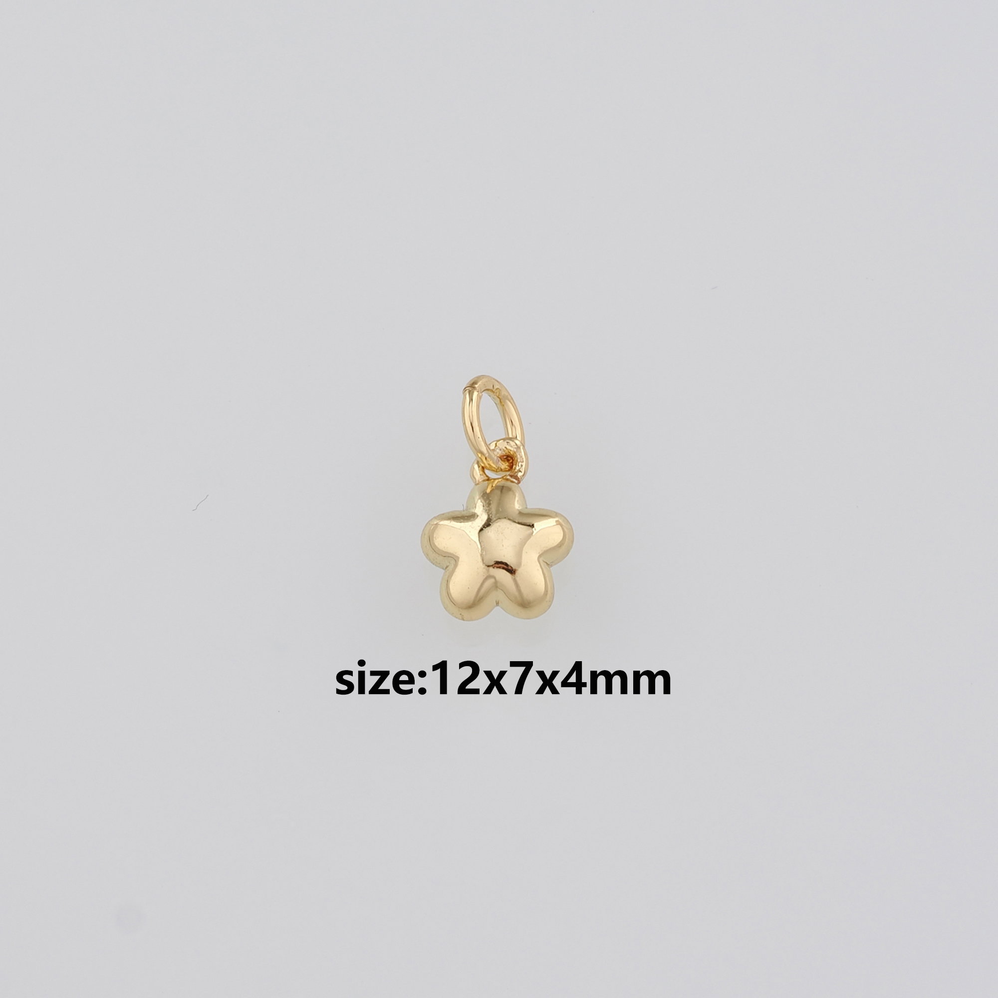 18K Gold Filled Flower Pendant,Dainty Flower Charm Earrings Necklace for DIY Jewelry Making Supply