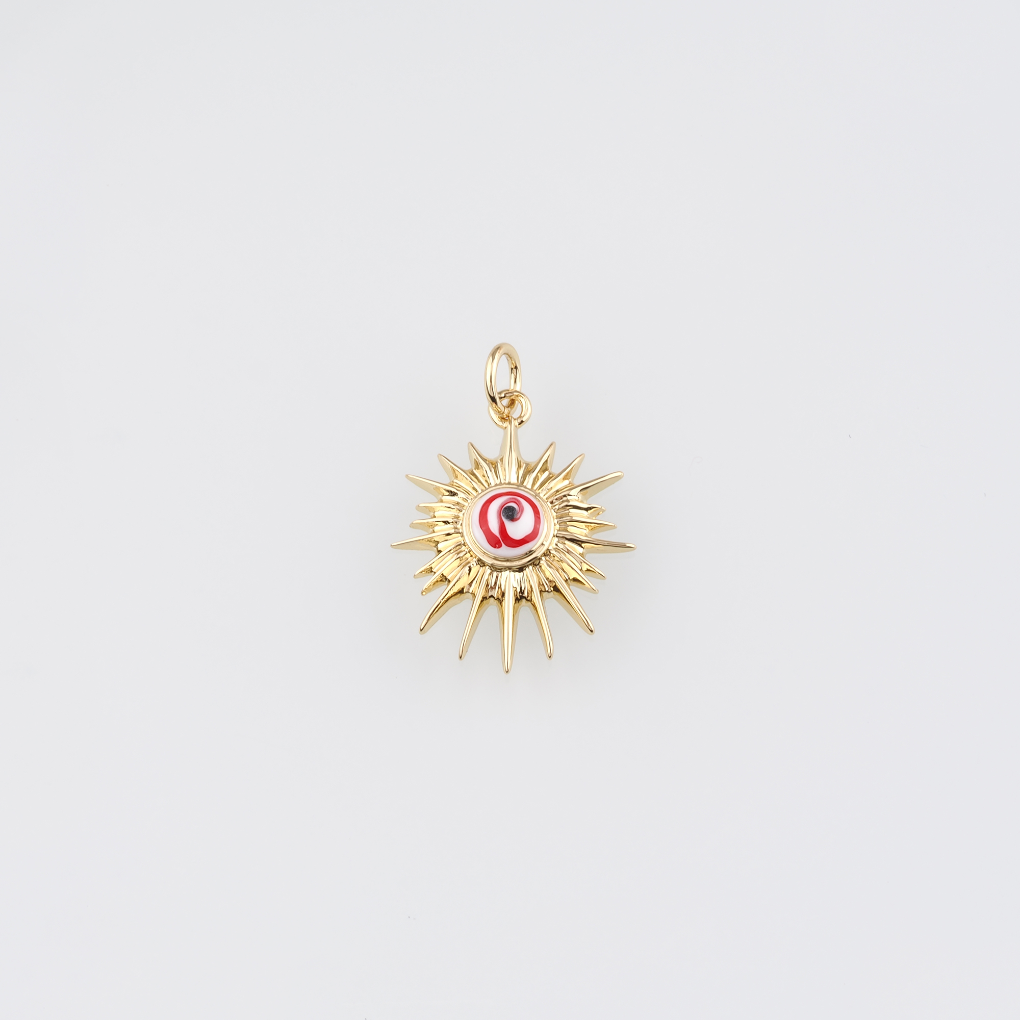 18K Gold Filled Evil Eye Pendant,Enamel Evil Eye Charm Earrings Necklace for DIY Jewelry Making Supply