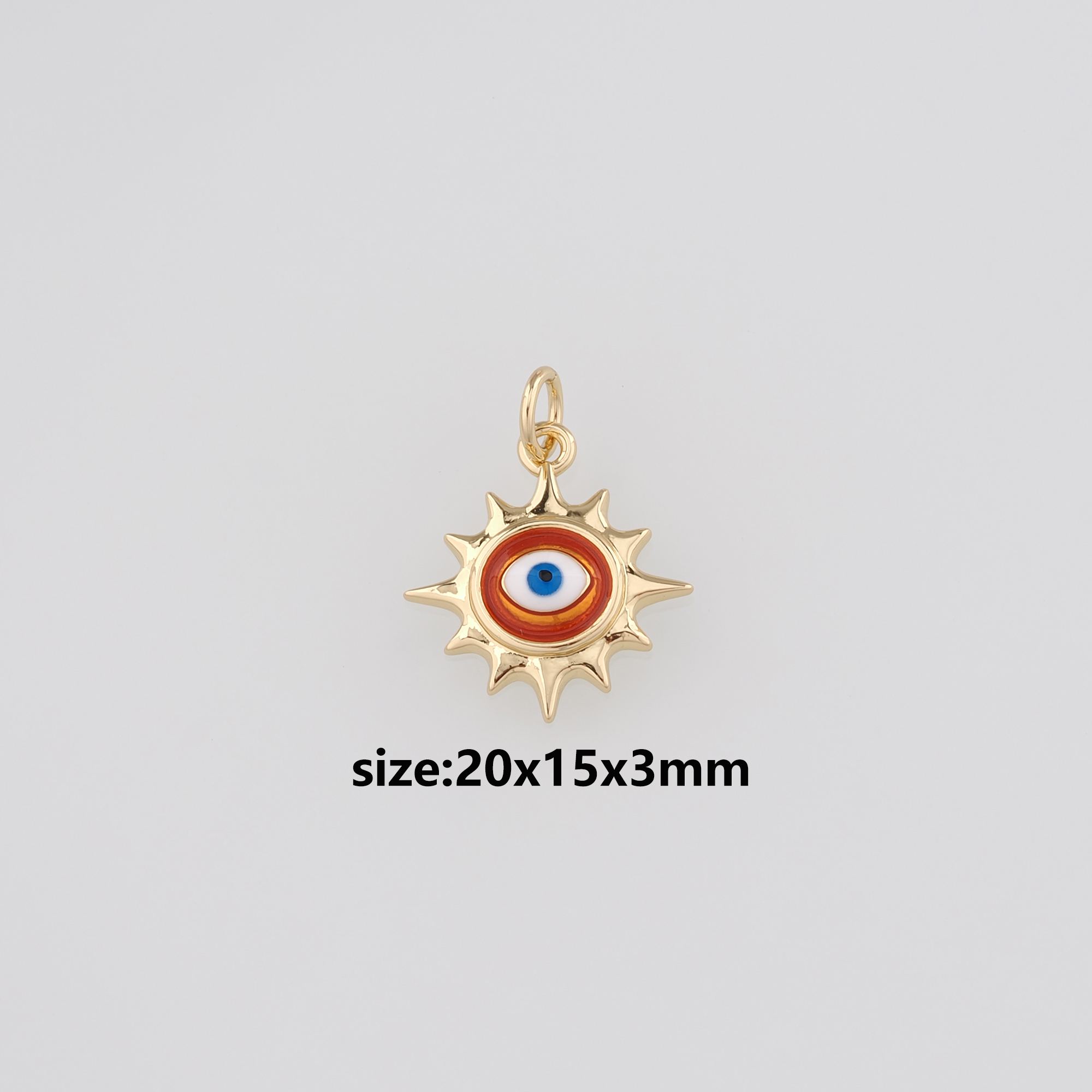 18K Gold Filled Evil Eye Pendant,Enamel Evil Eye Charm Earrings Necklace for DIY Jewelry Making Supply