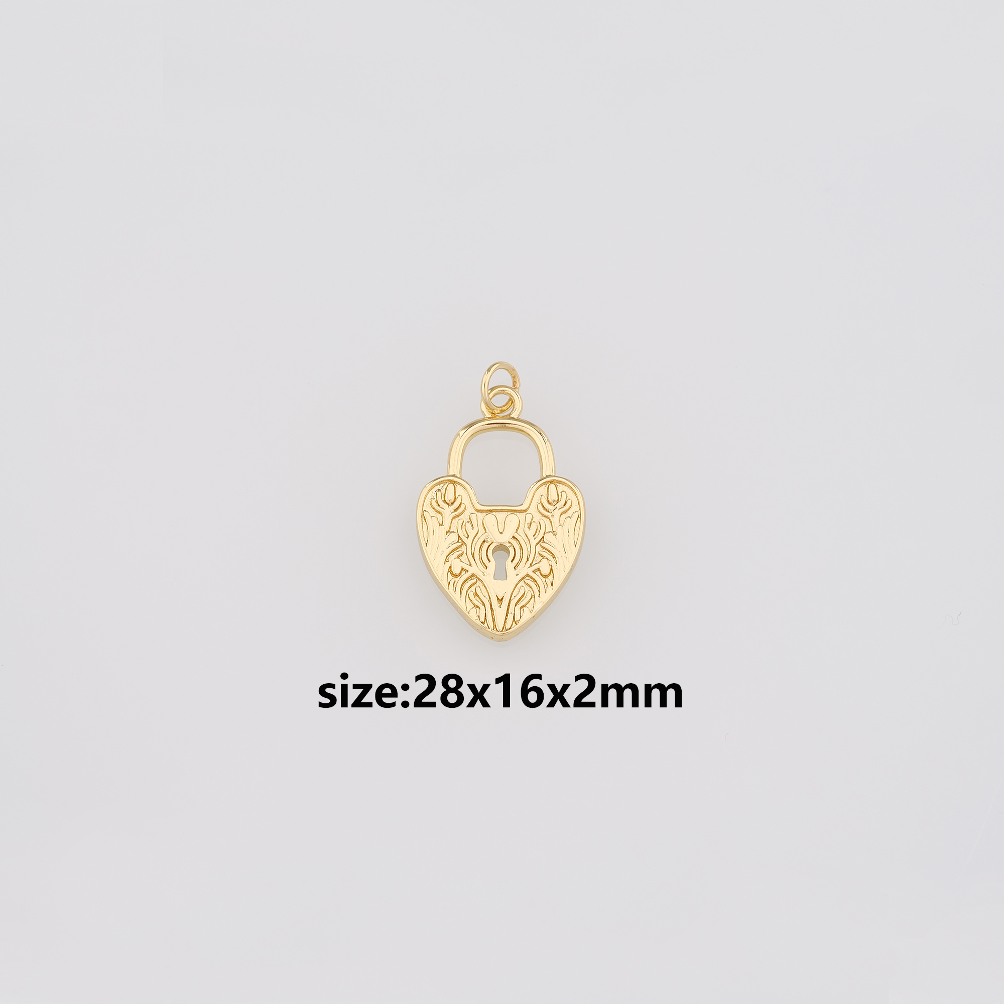 18K Gold Filled Heart Lock Pendant,Lock Charm Earrings Necklace for DIY Jewelry Making Supply